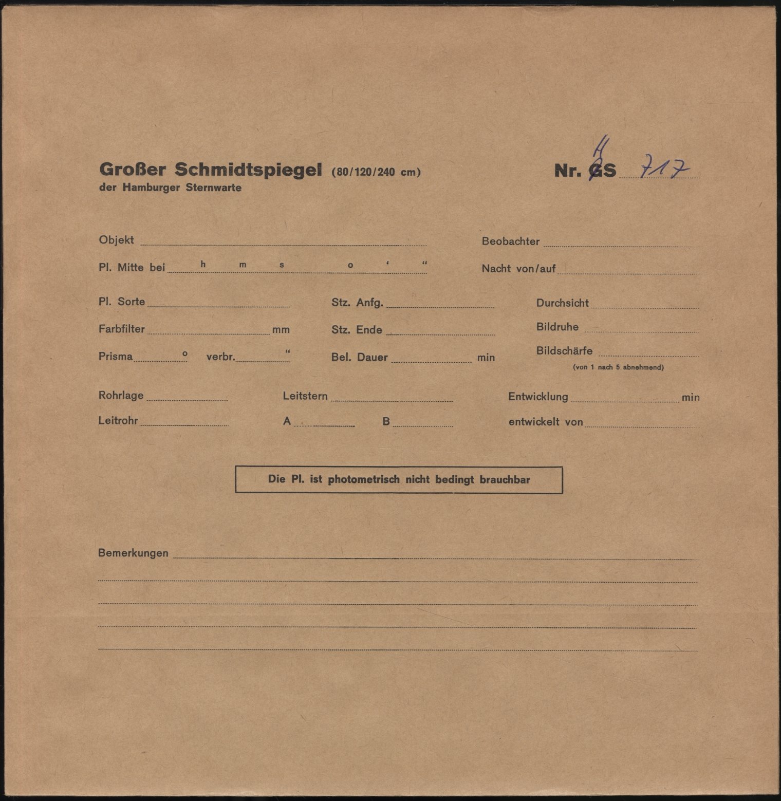 Plattenhuelle HS00717