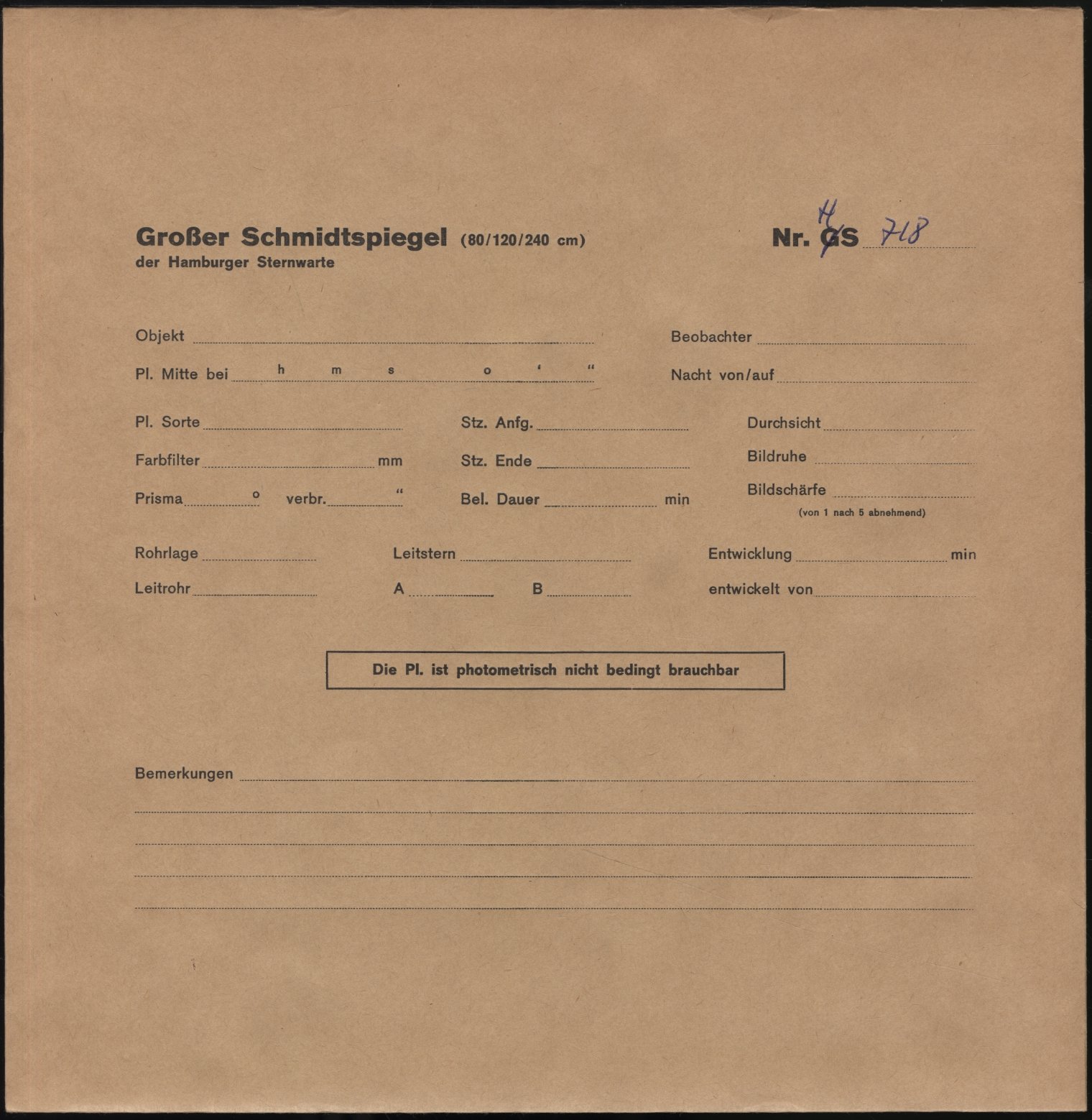 Plattenhuelle HS00718