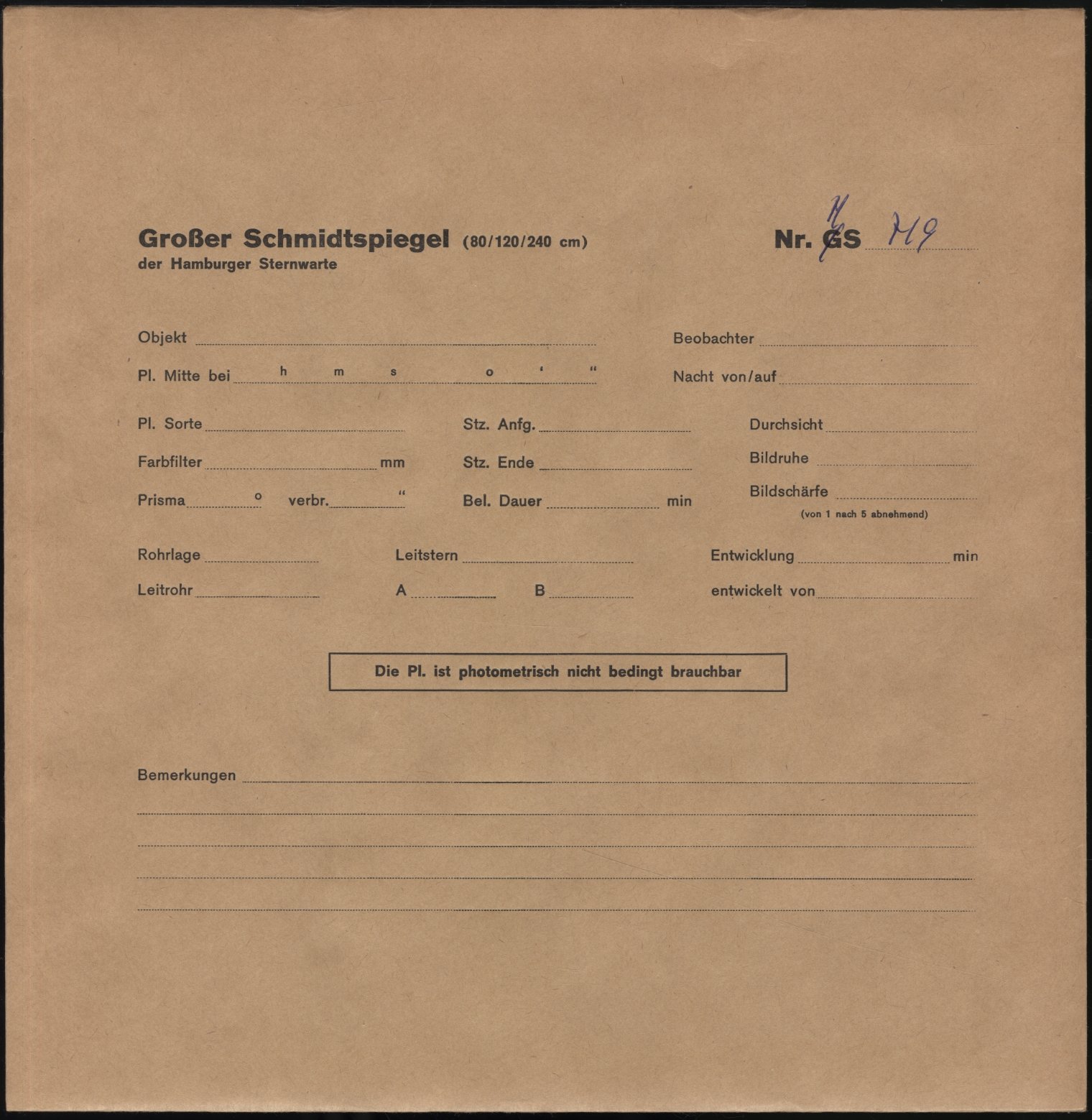Plattenhuelle HS00719