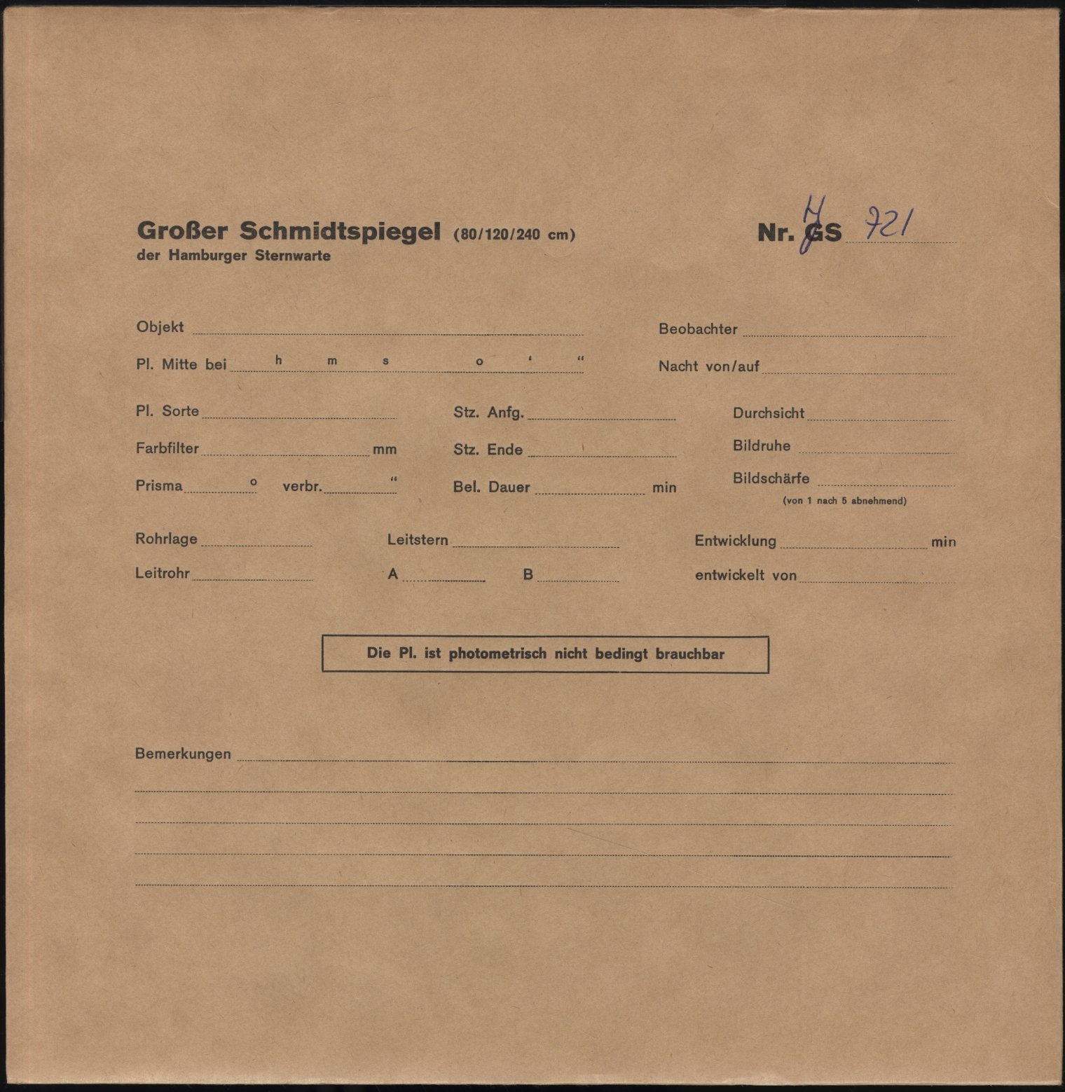 Plattenhuelle HS00721