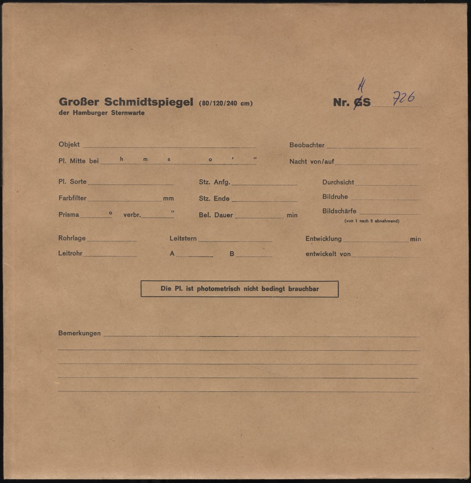 Plattenhuelle HS00726