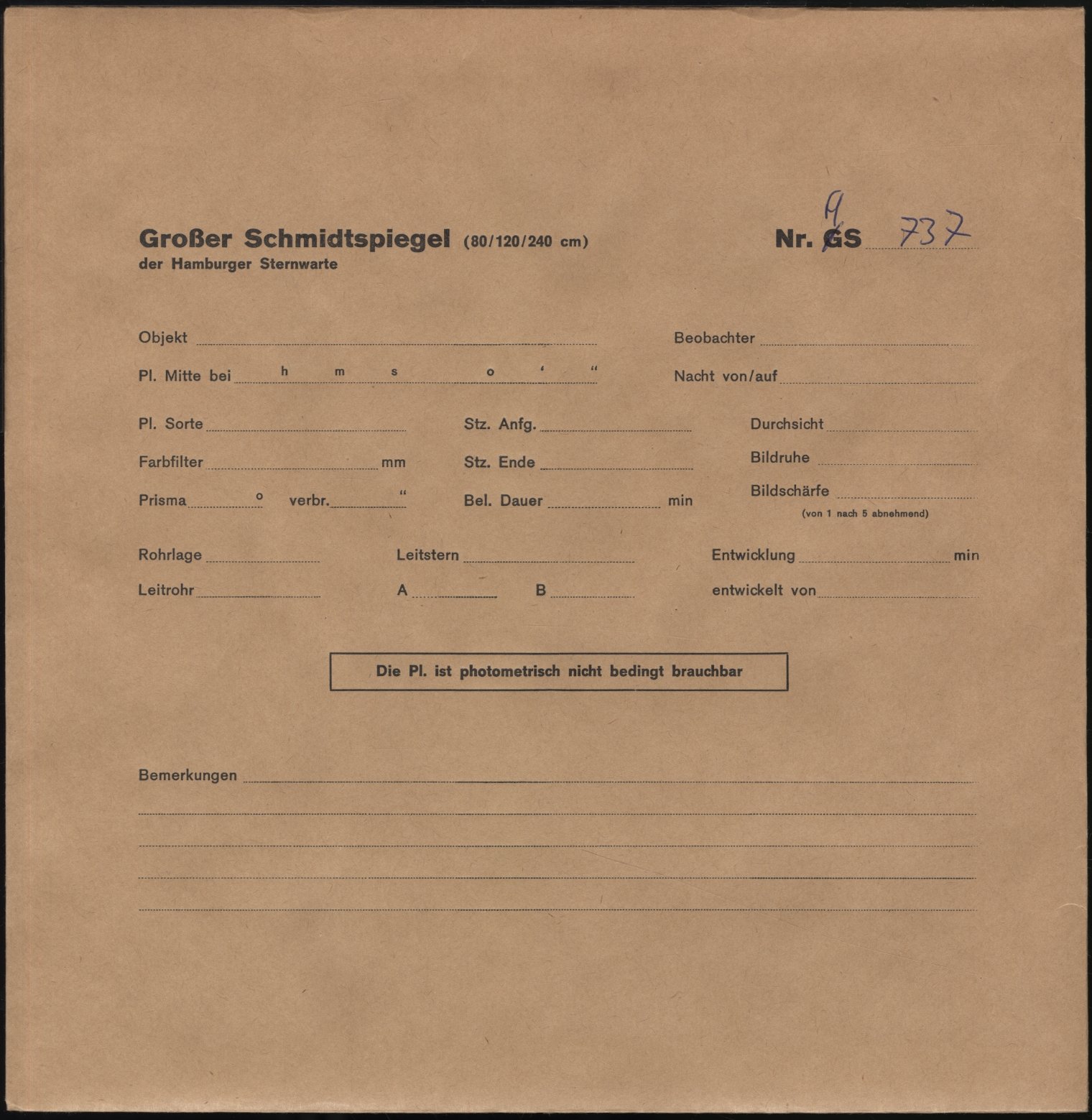 Plattenhuelle HS00737