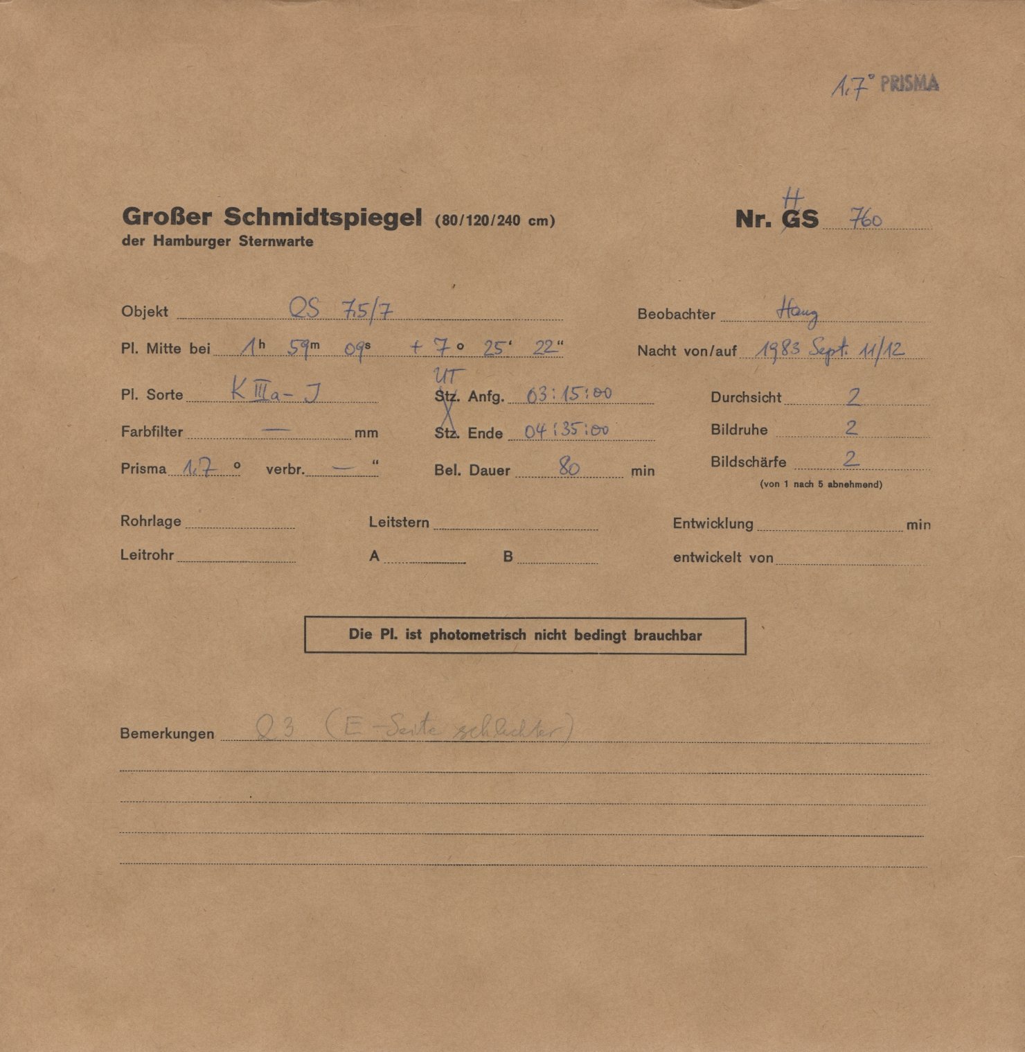 Plattenhuelle HS00760