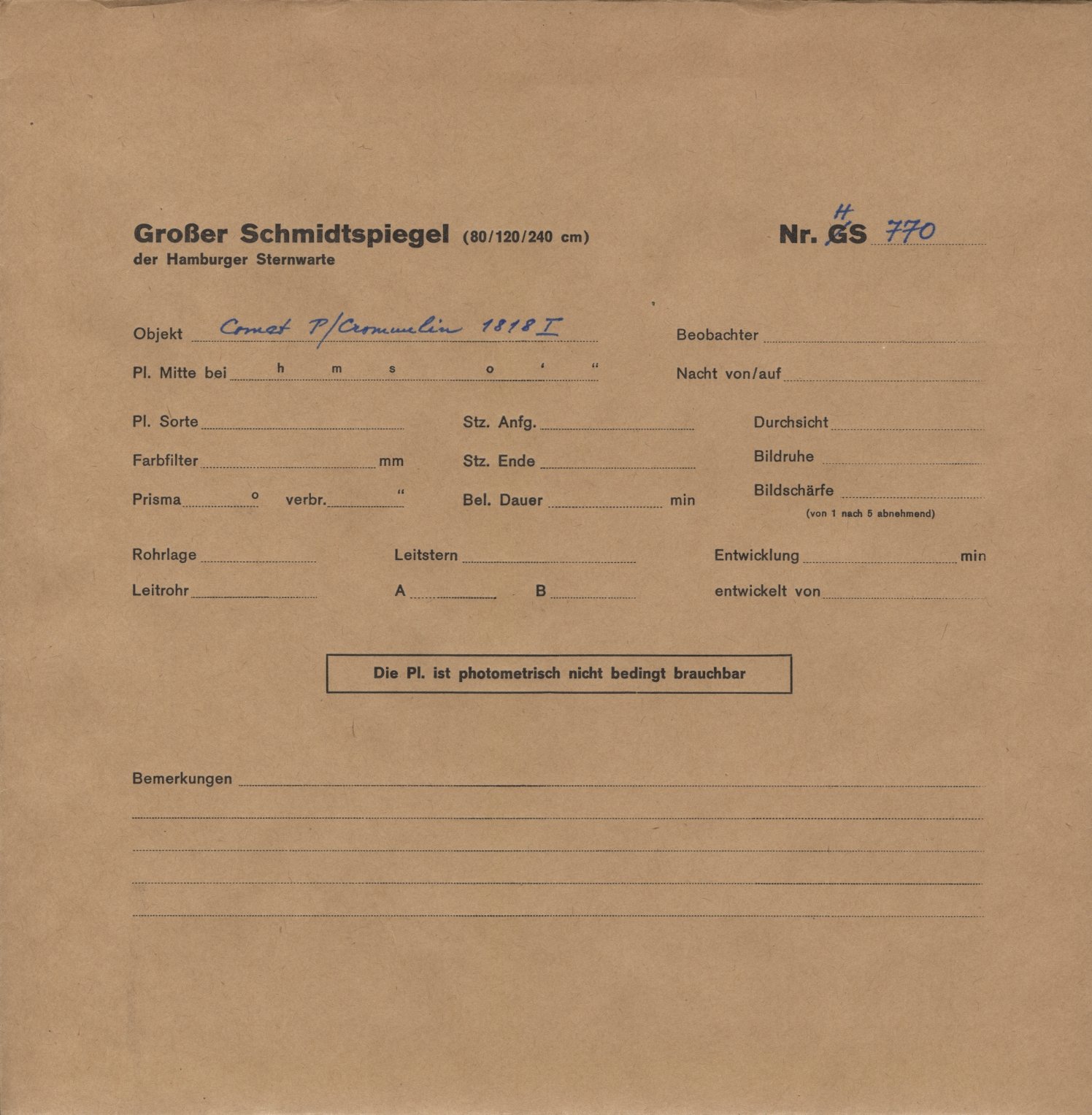 Plattenhuelle HS00770
