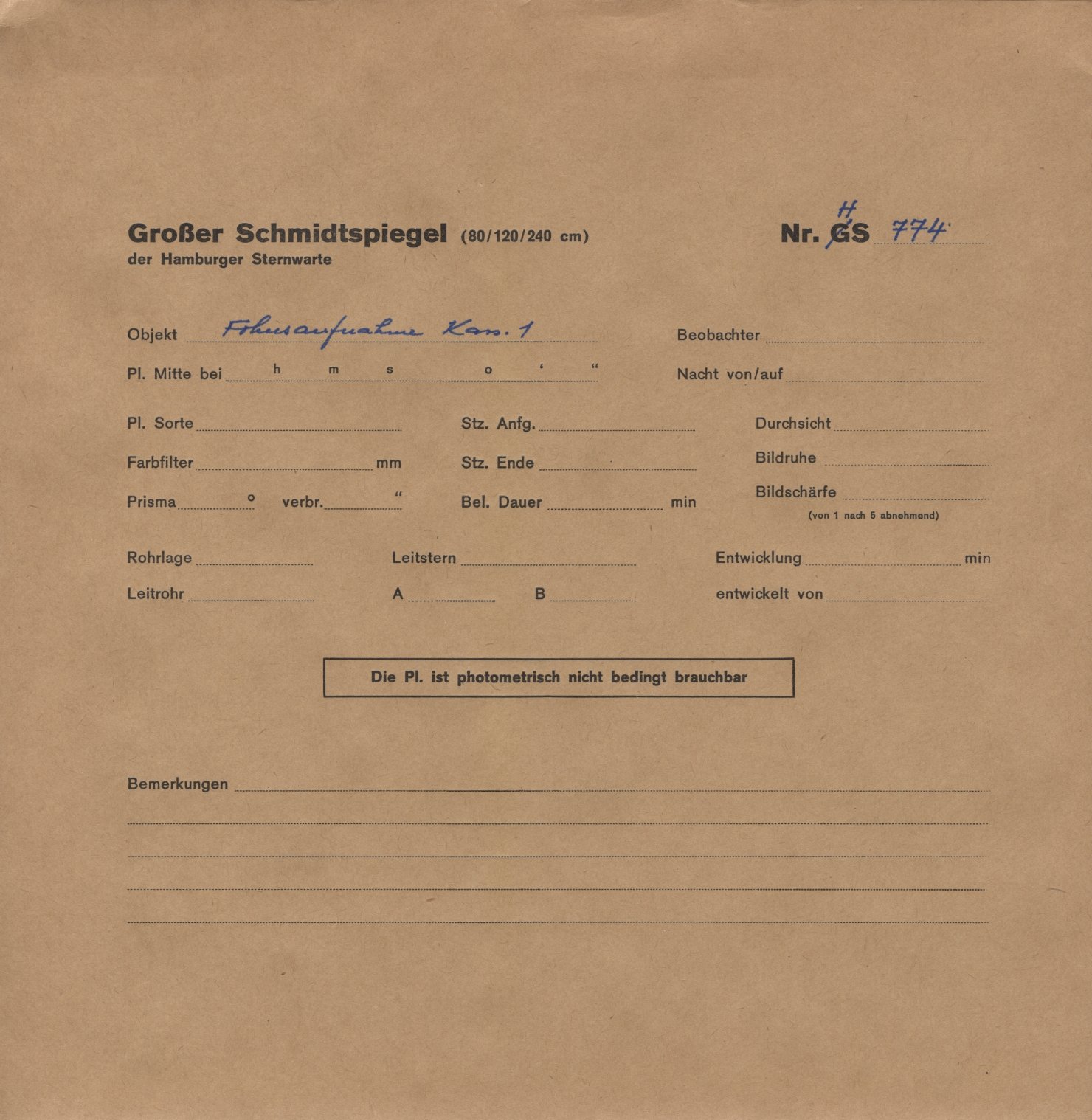 Plattenhuelle HS00774