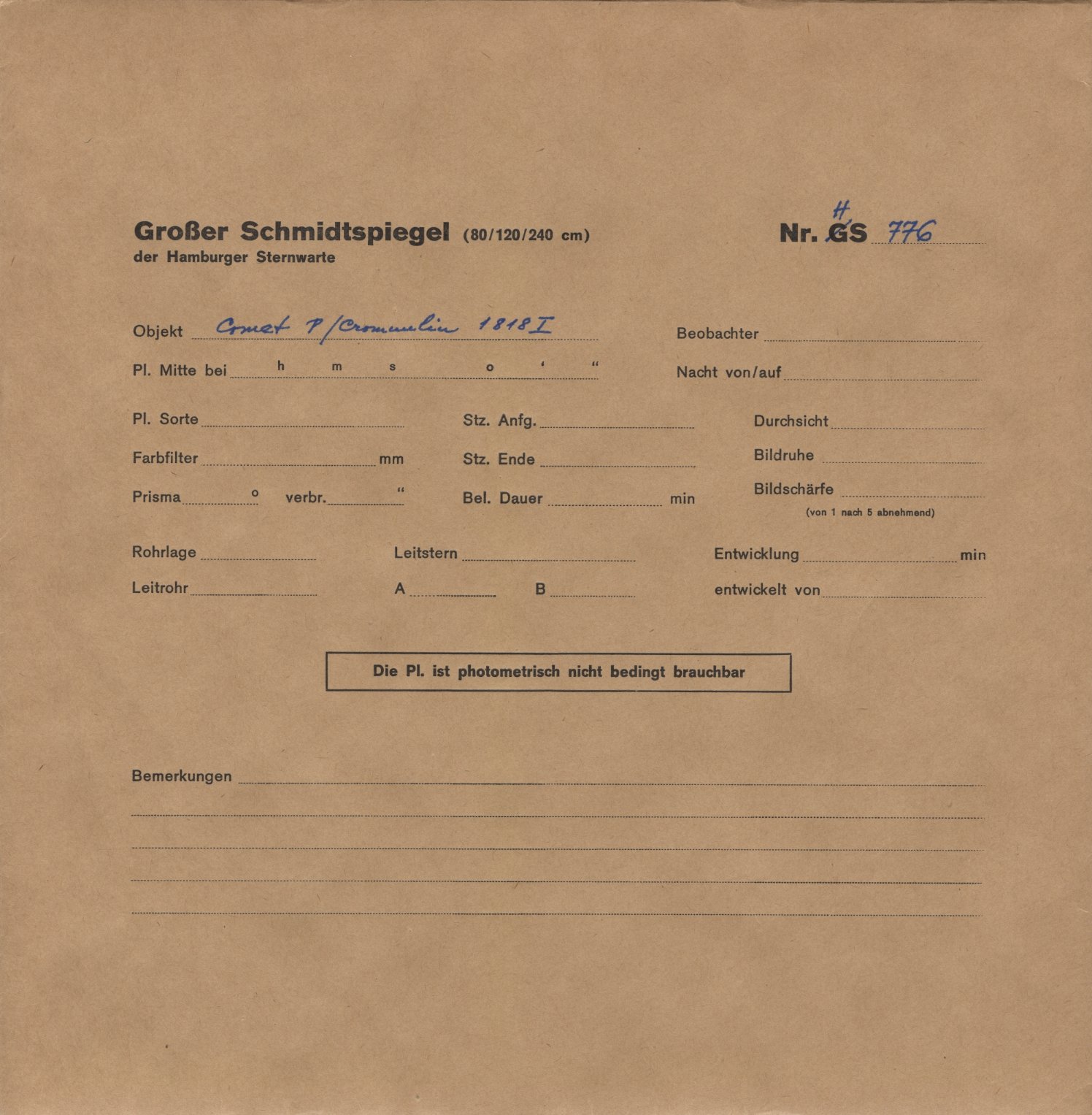 Plattenhuelle HS00776