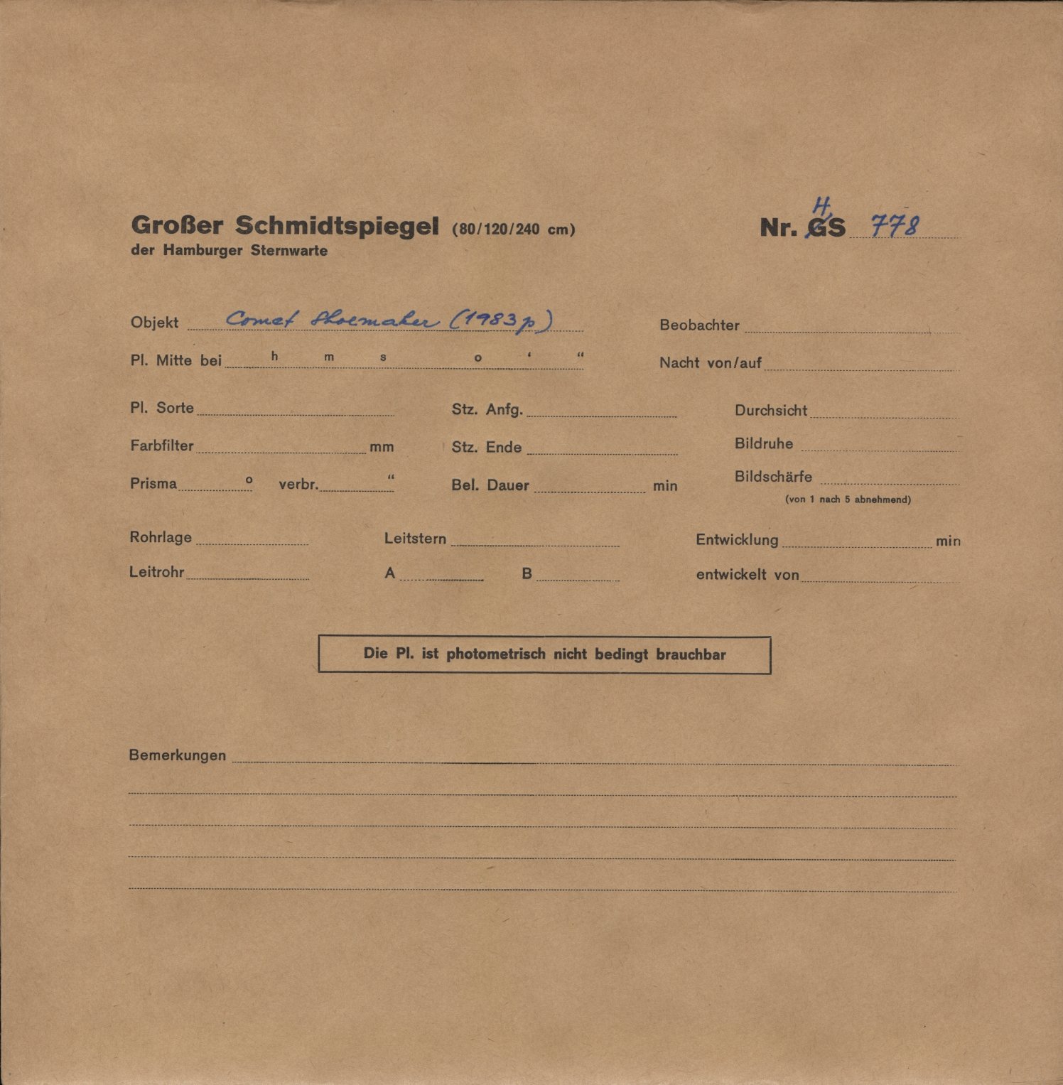 Plattenhuelle HS00778