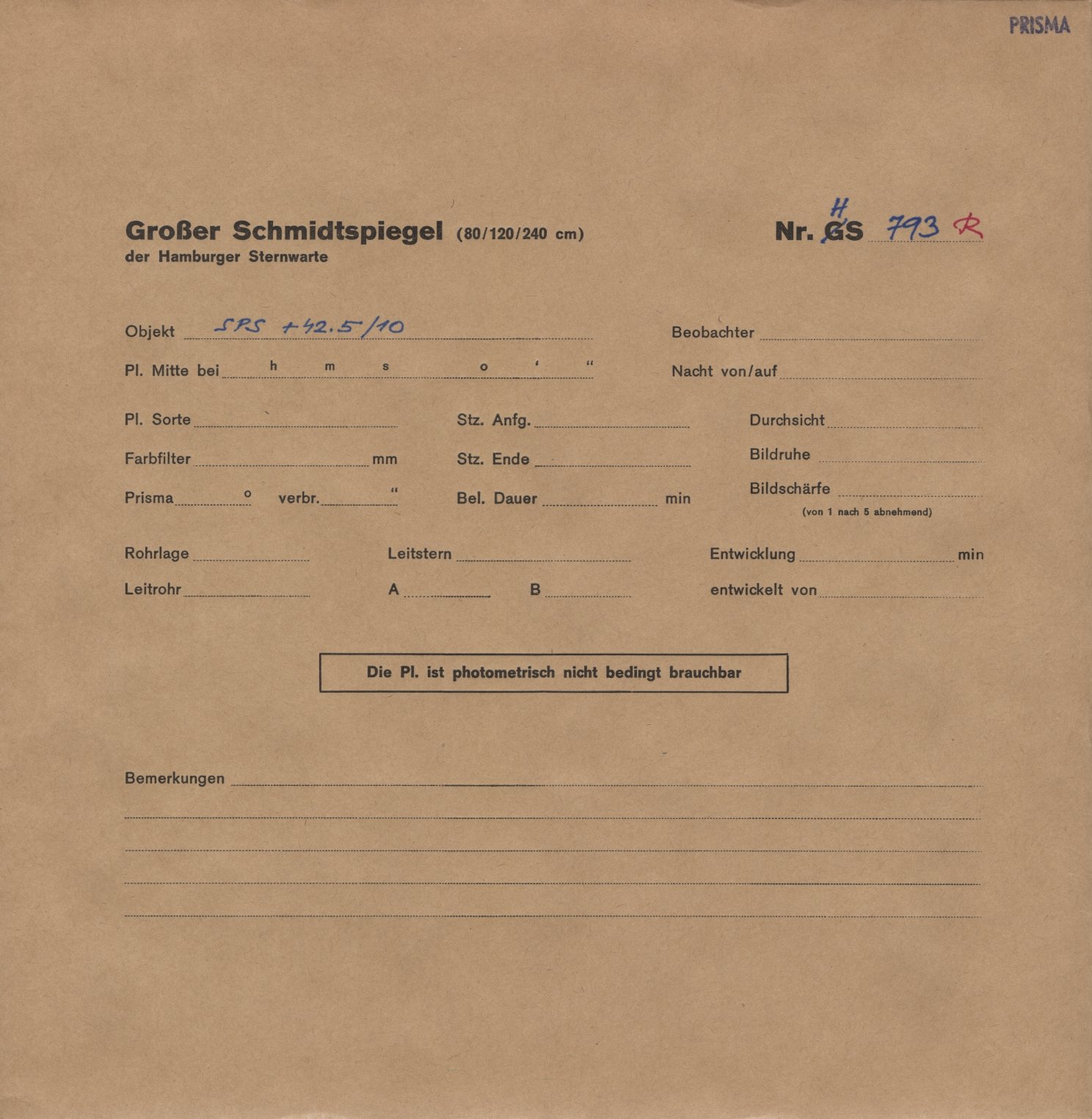 Plattenhuelle HS00793