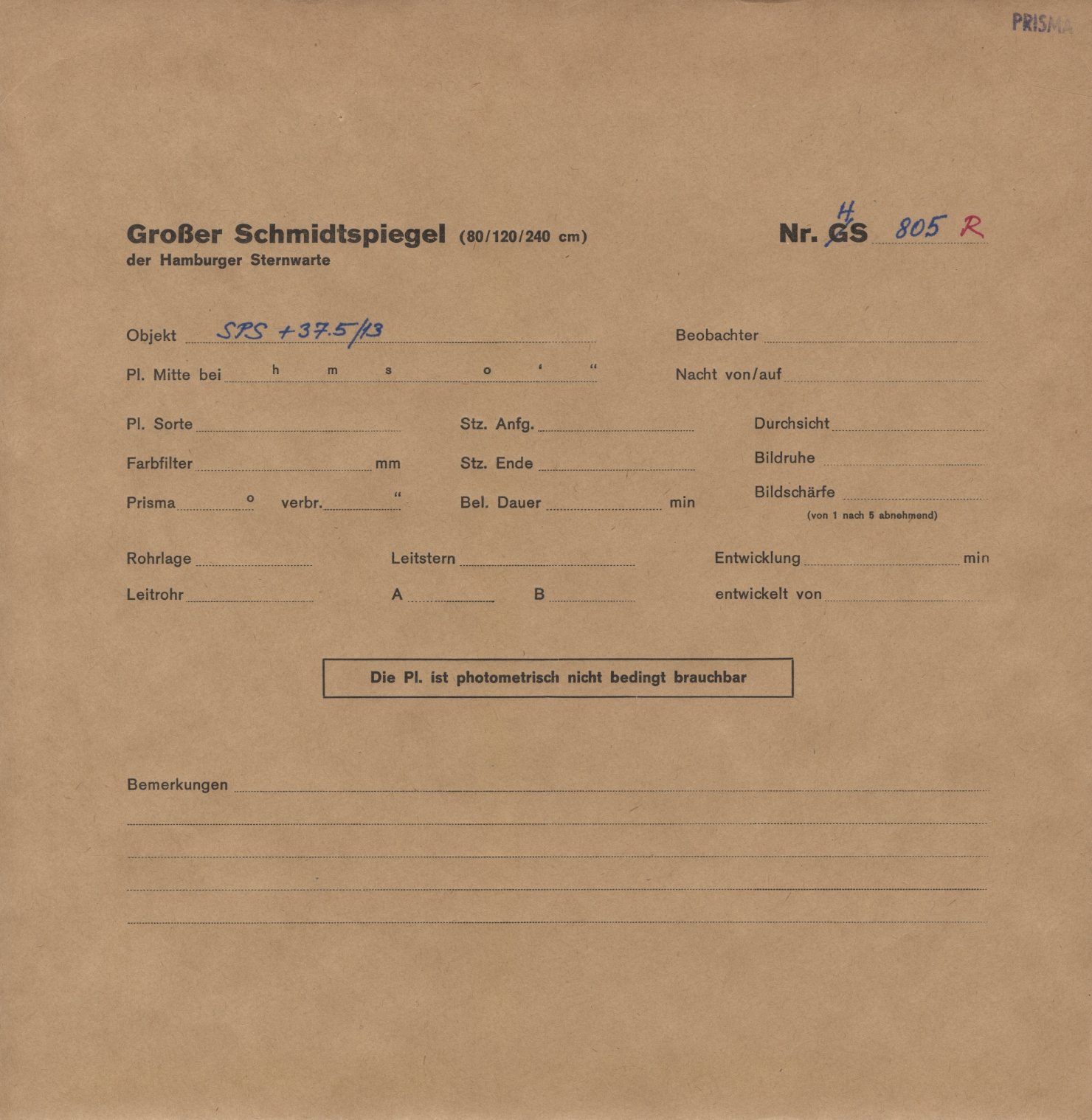 Plattenhuelle HS00805