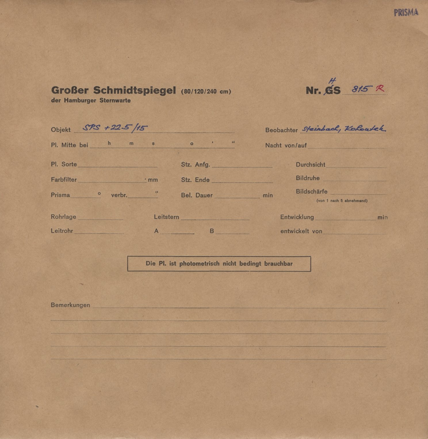 Plattenhuelle HS00815
