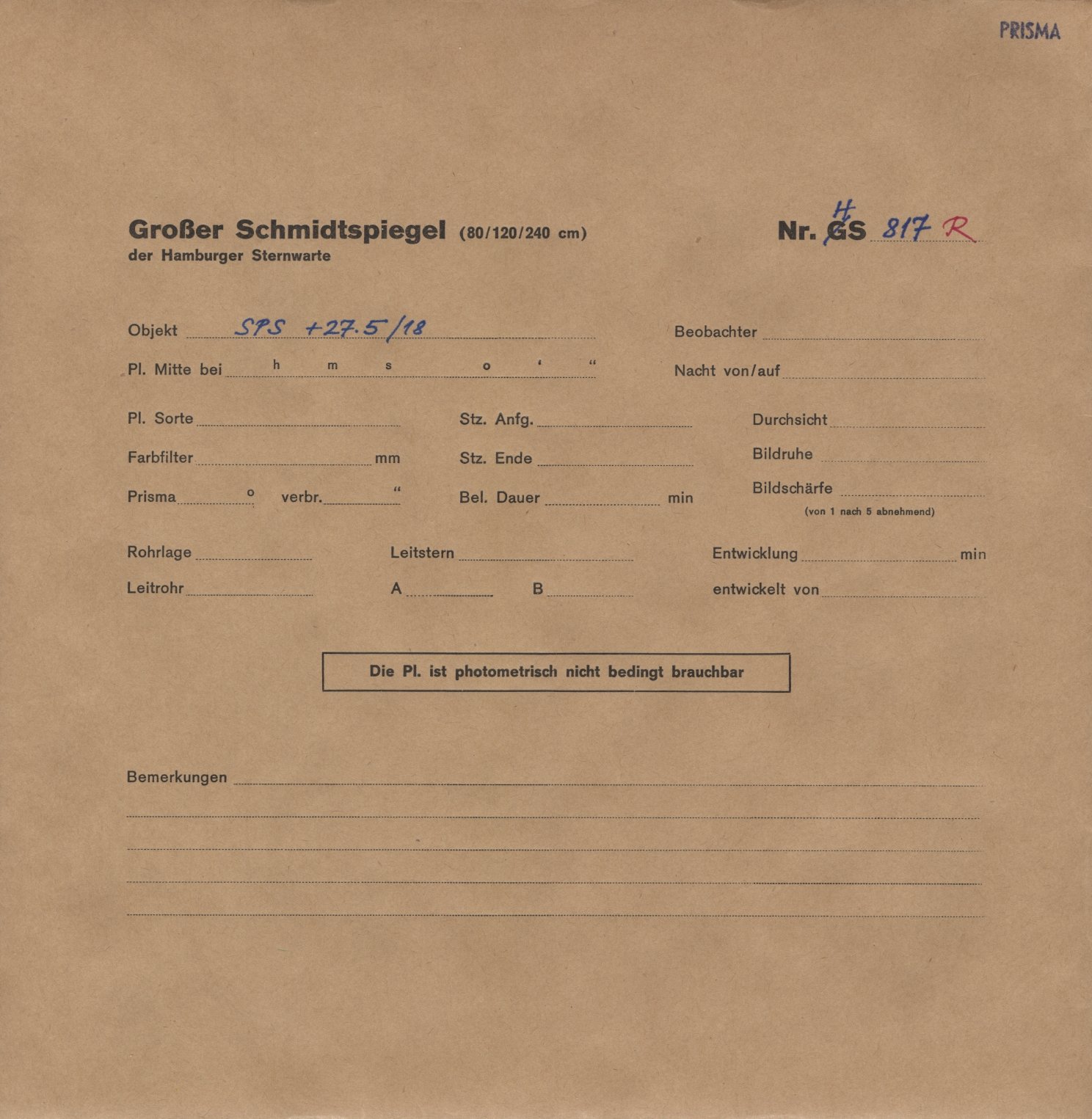 Plattenhuelle HS00817