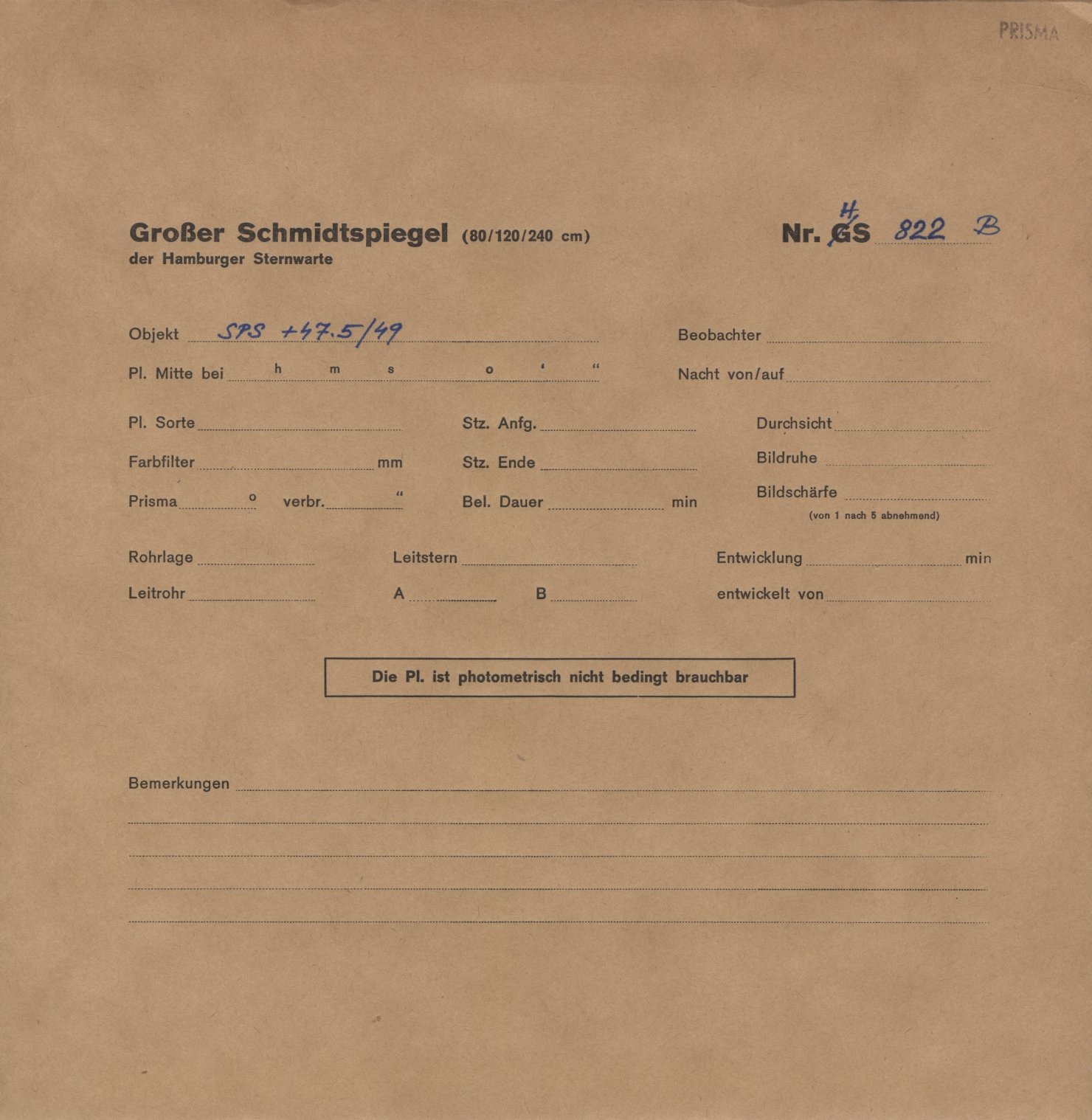 Plattenhuelle HS00822