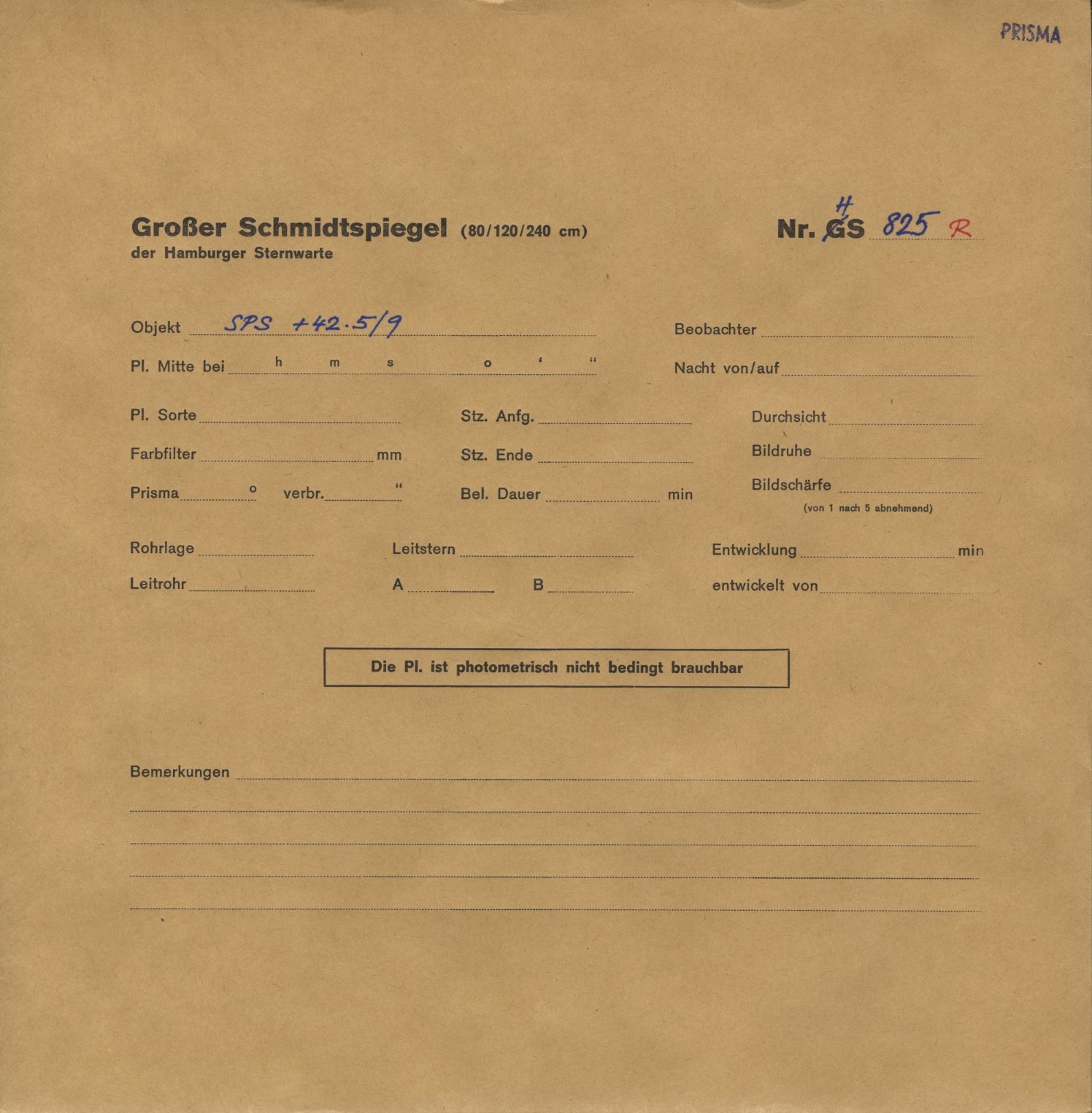 Plattenhuelle HS00825