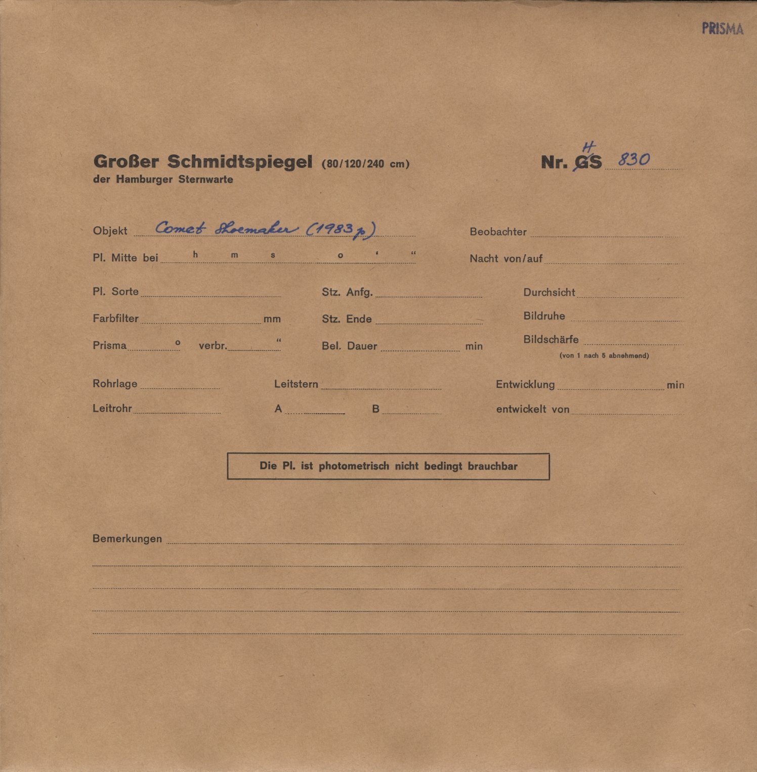 Plattenhuelle HS00830
