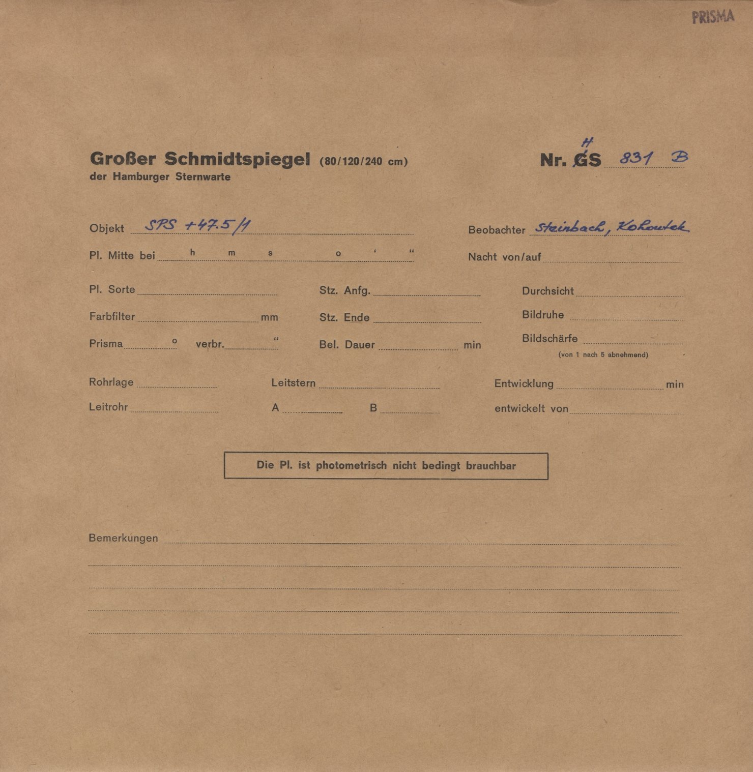 Plattenhuelle HS00831