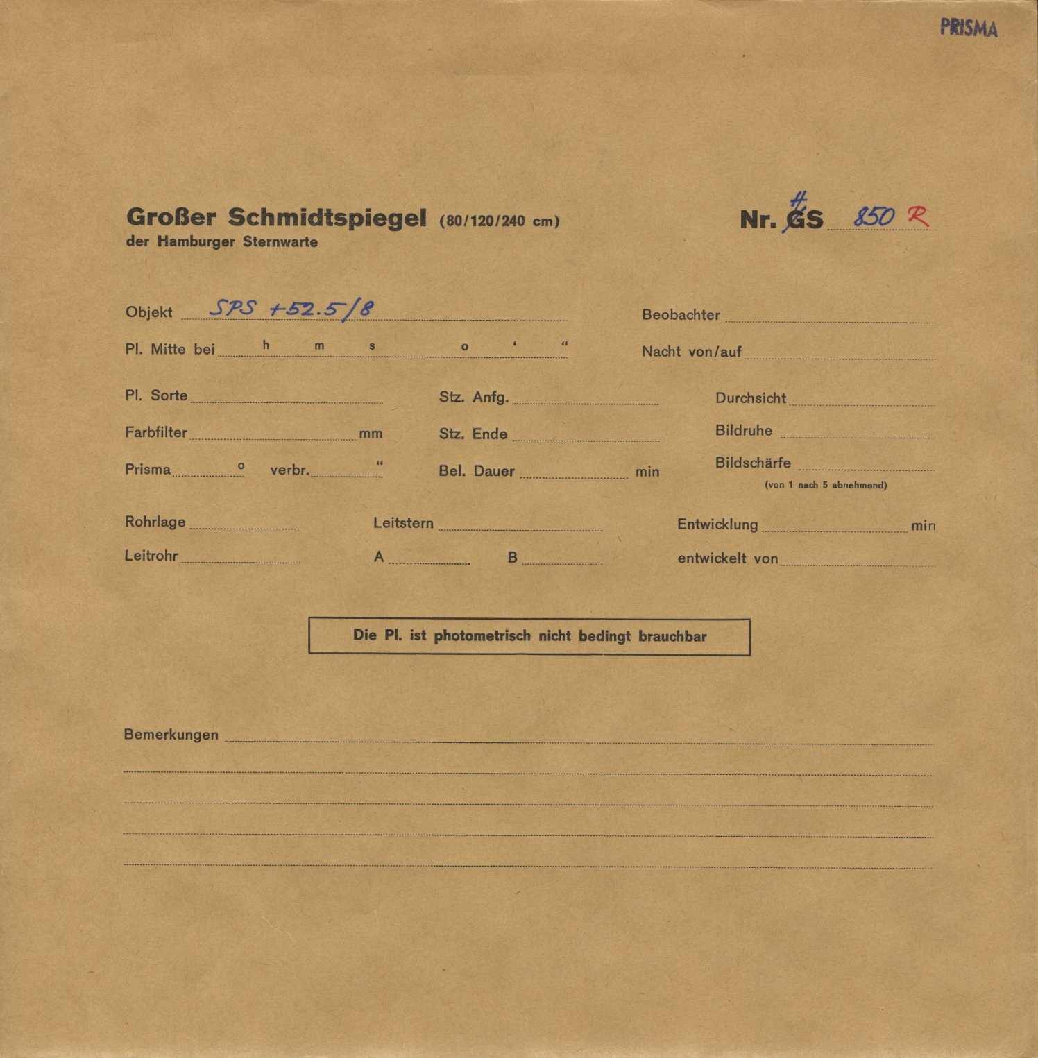 Plattenhuelle HS00850