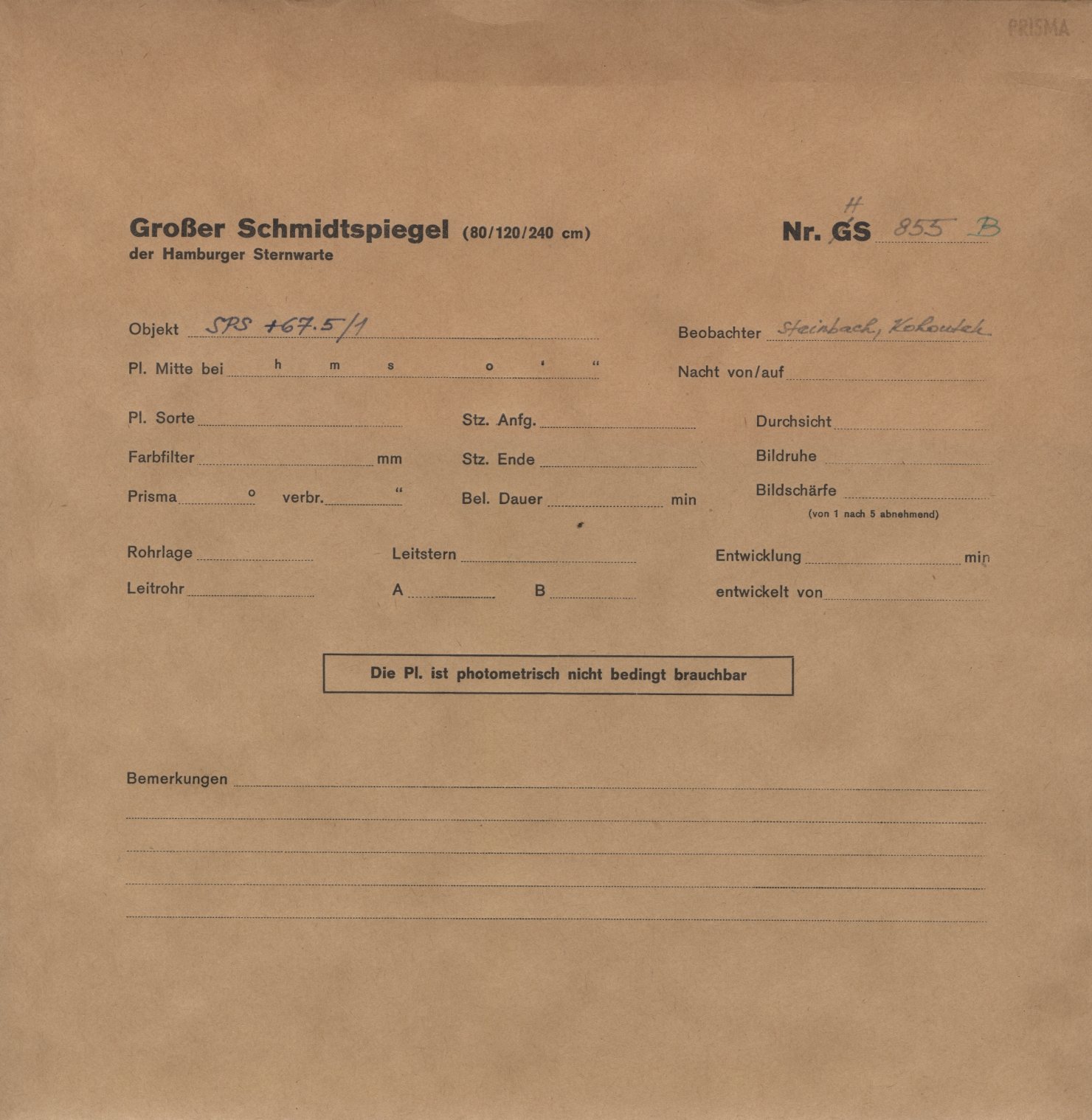 Plattenhuelle HS00855