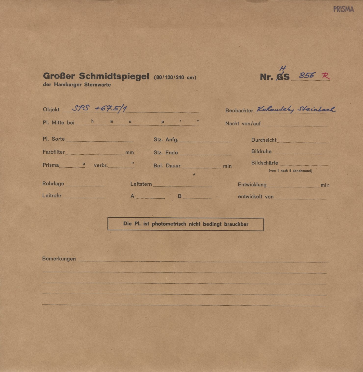 Plattenhuelle HS00856