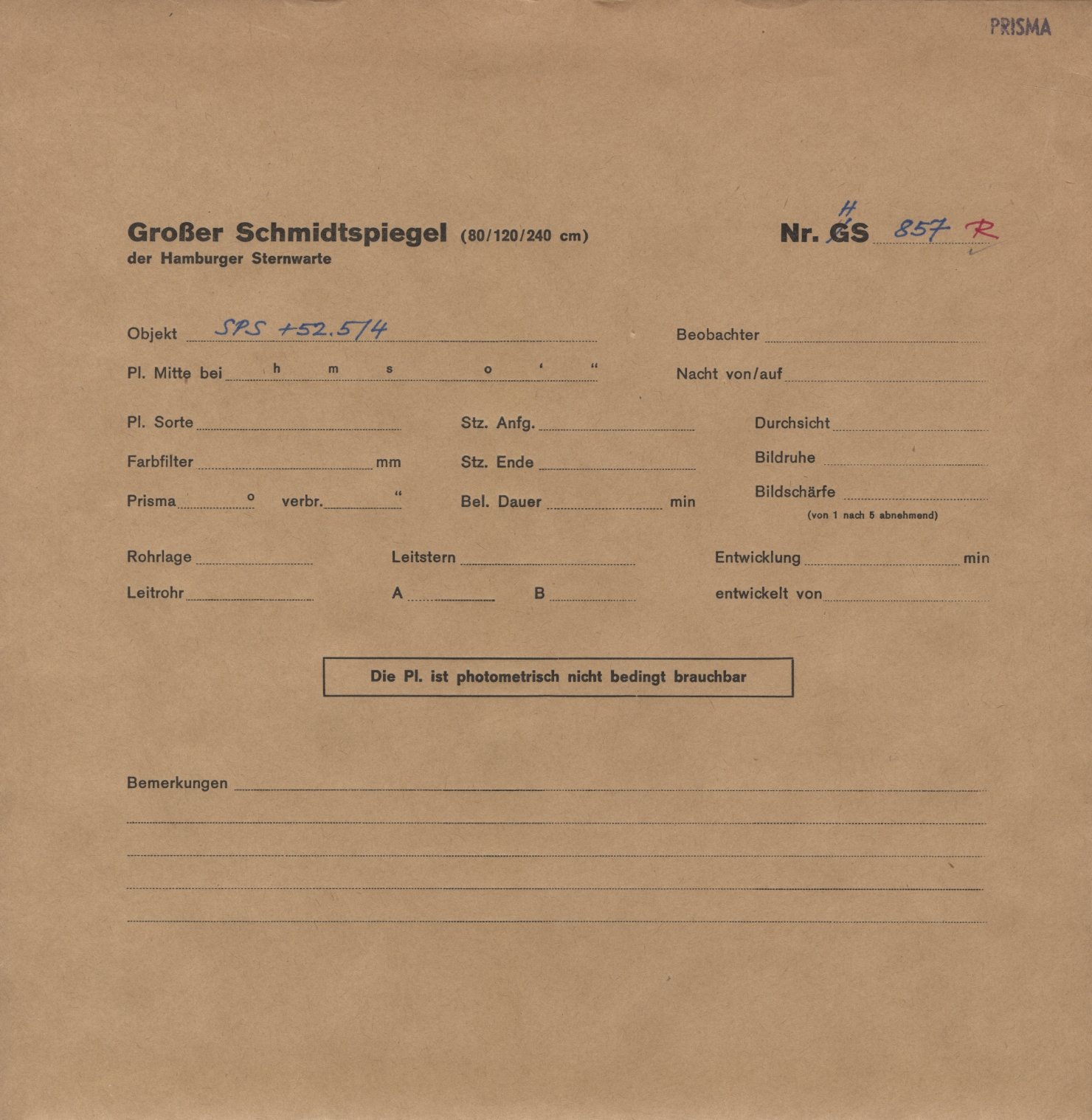 Plattenhuelle HS00857