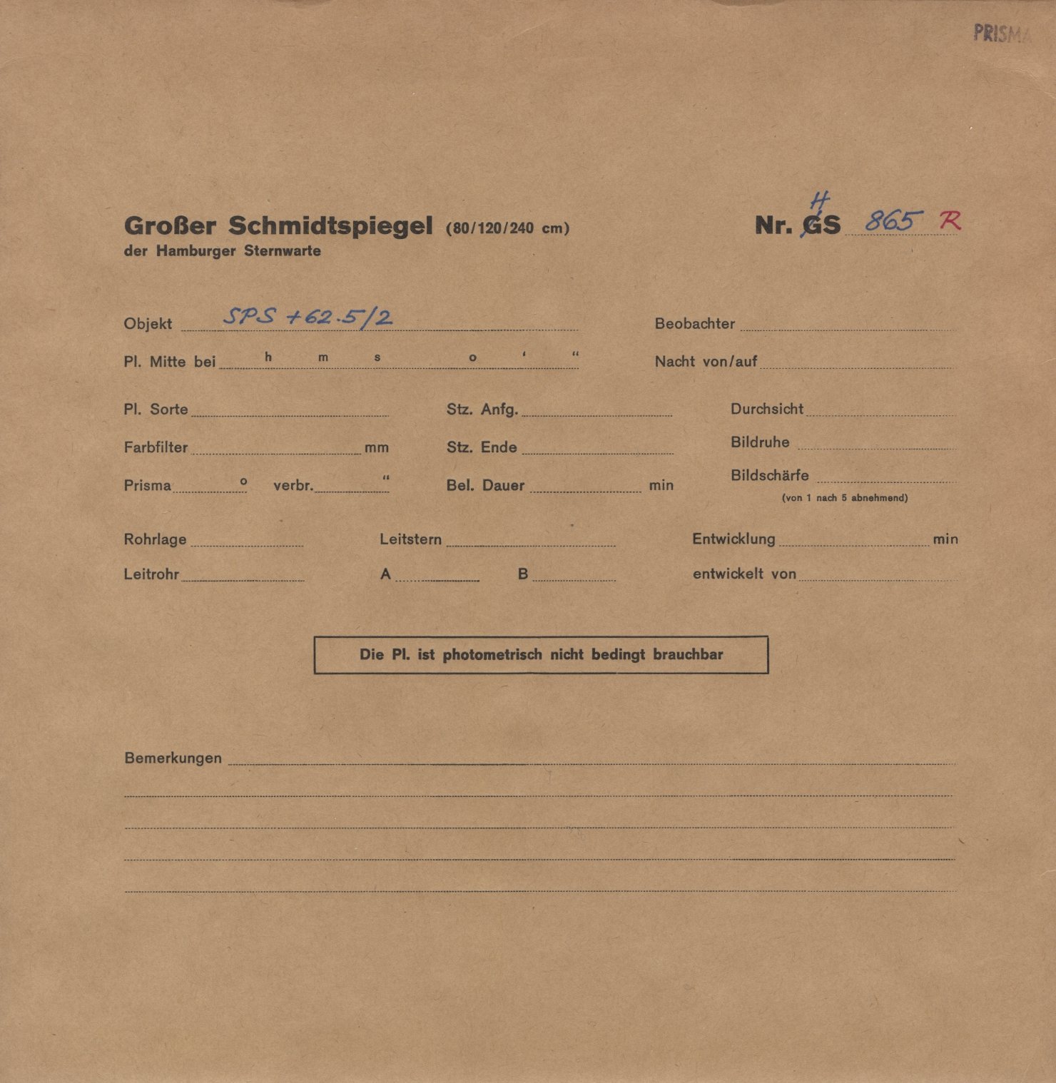 Plattenhuelle HS00865
