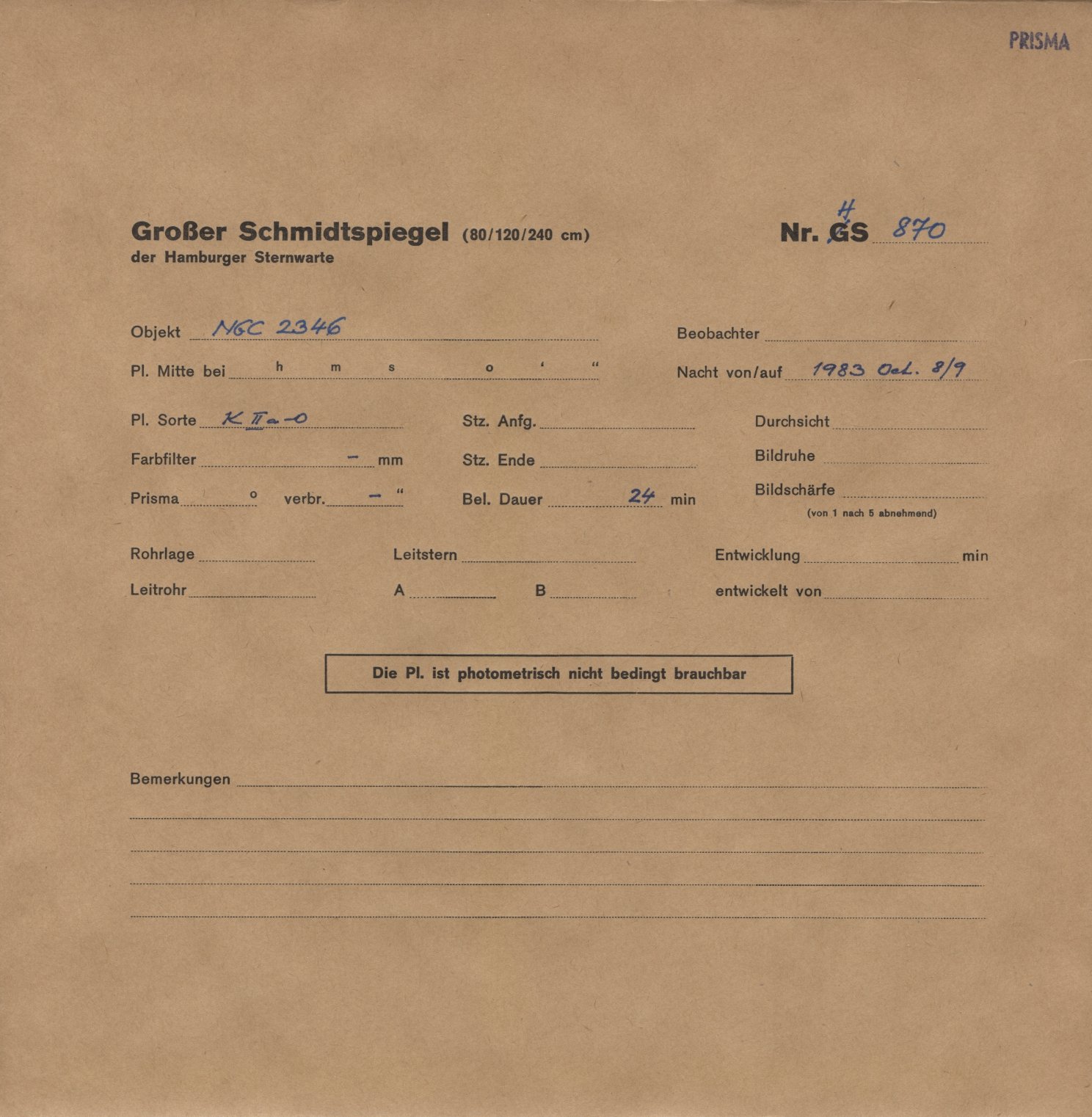 Plattenhuelle HS00870