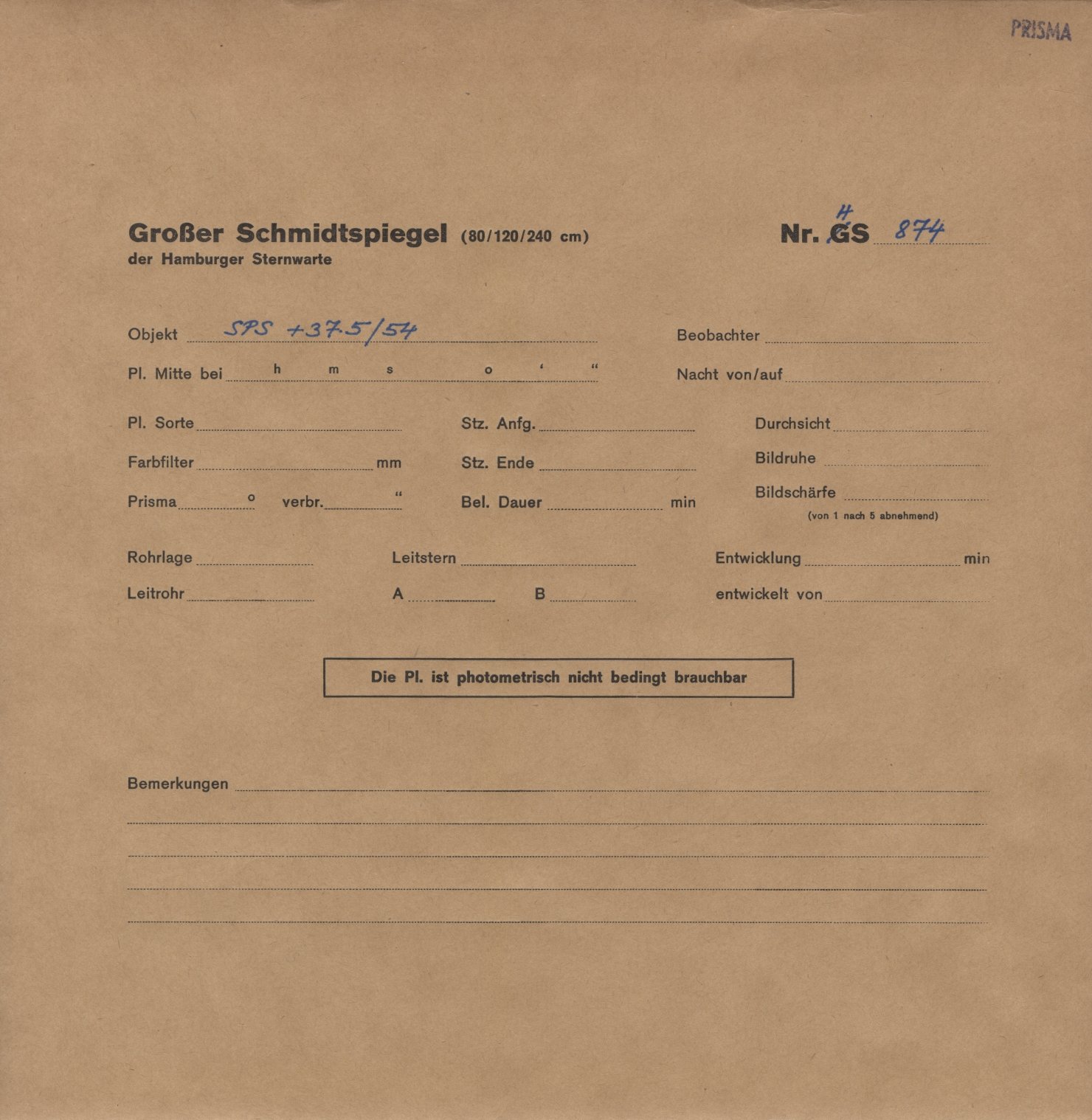 Plattenhuelle HS00874
