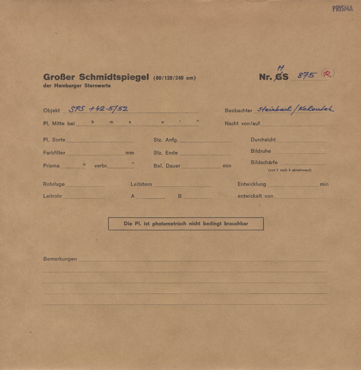 Plattenhuelle HS00875