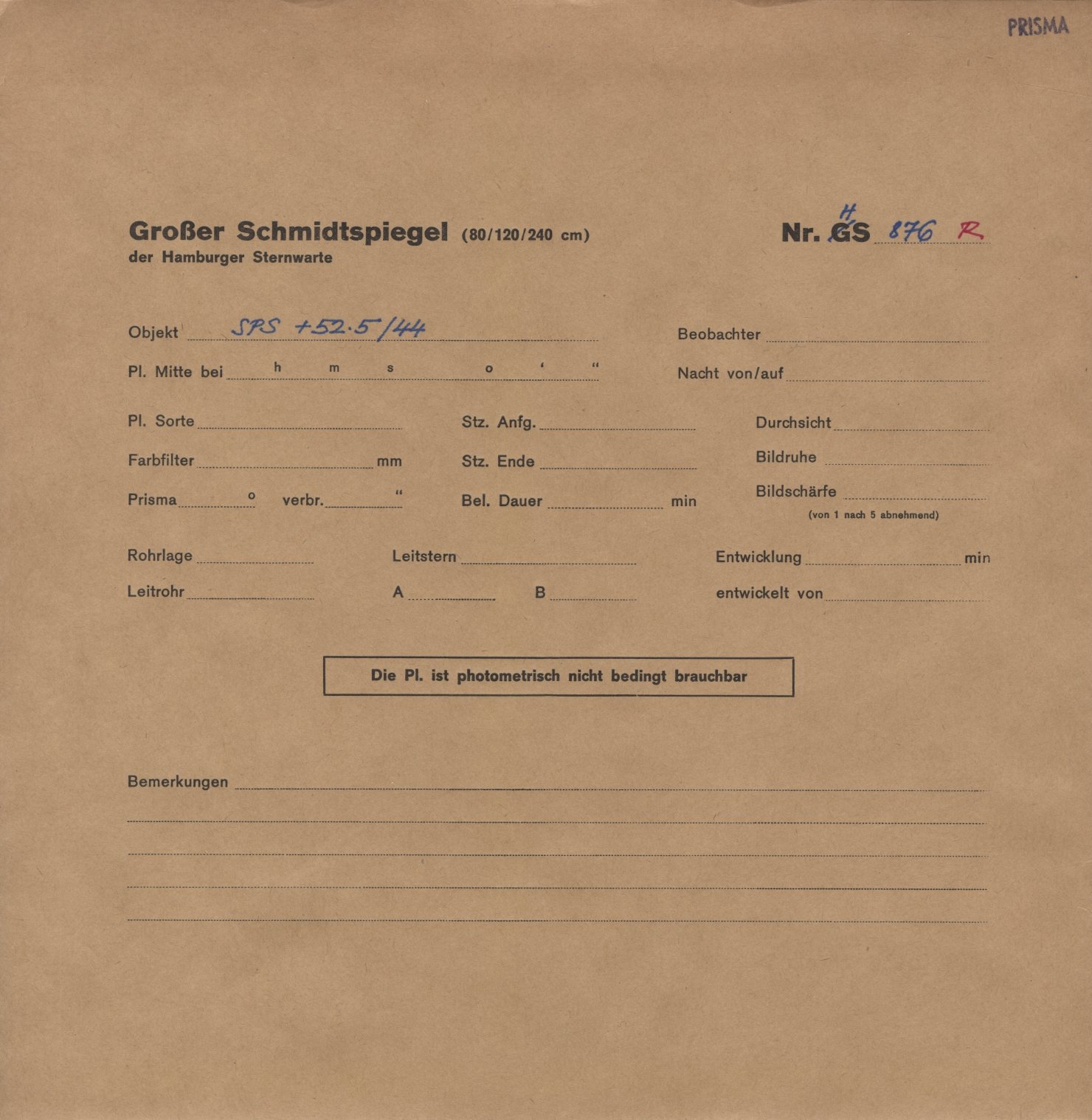 Plattenhuelle HS00876