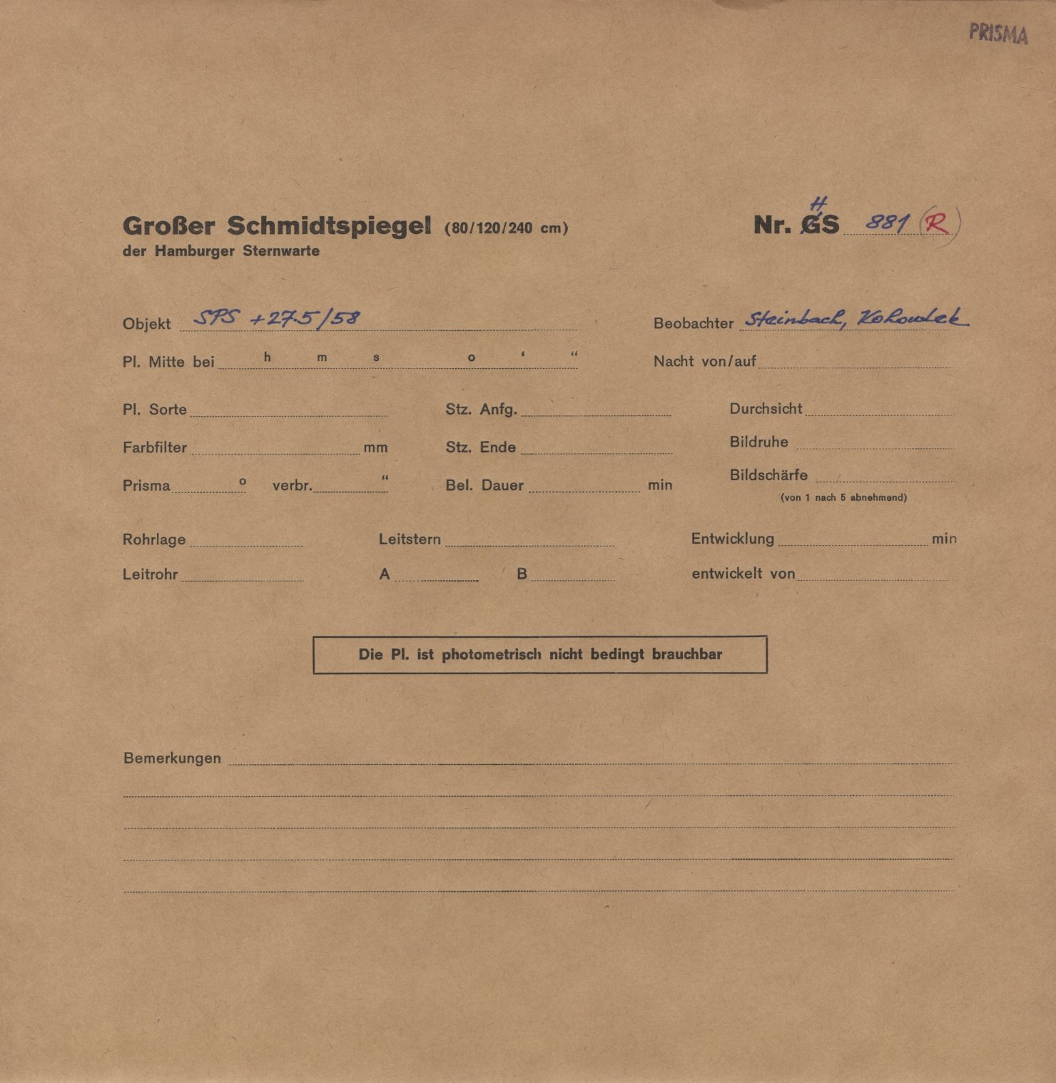 Plattenhuelle HS00881