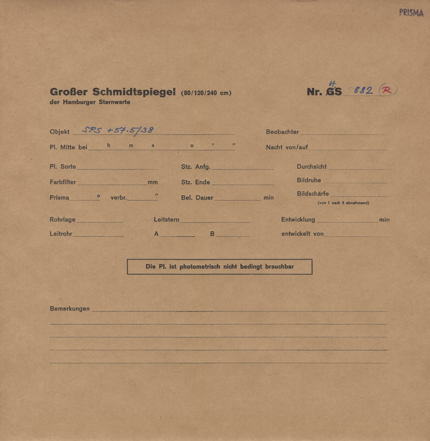 Plattenhuelle HS00882