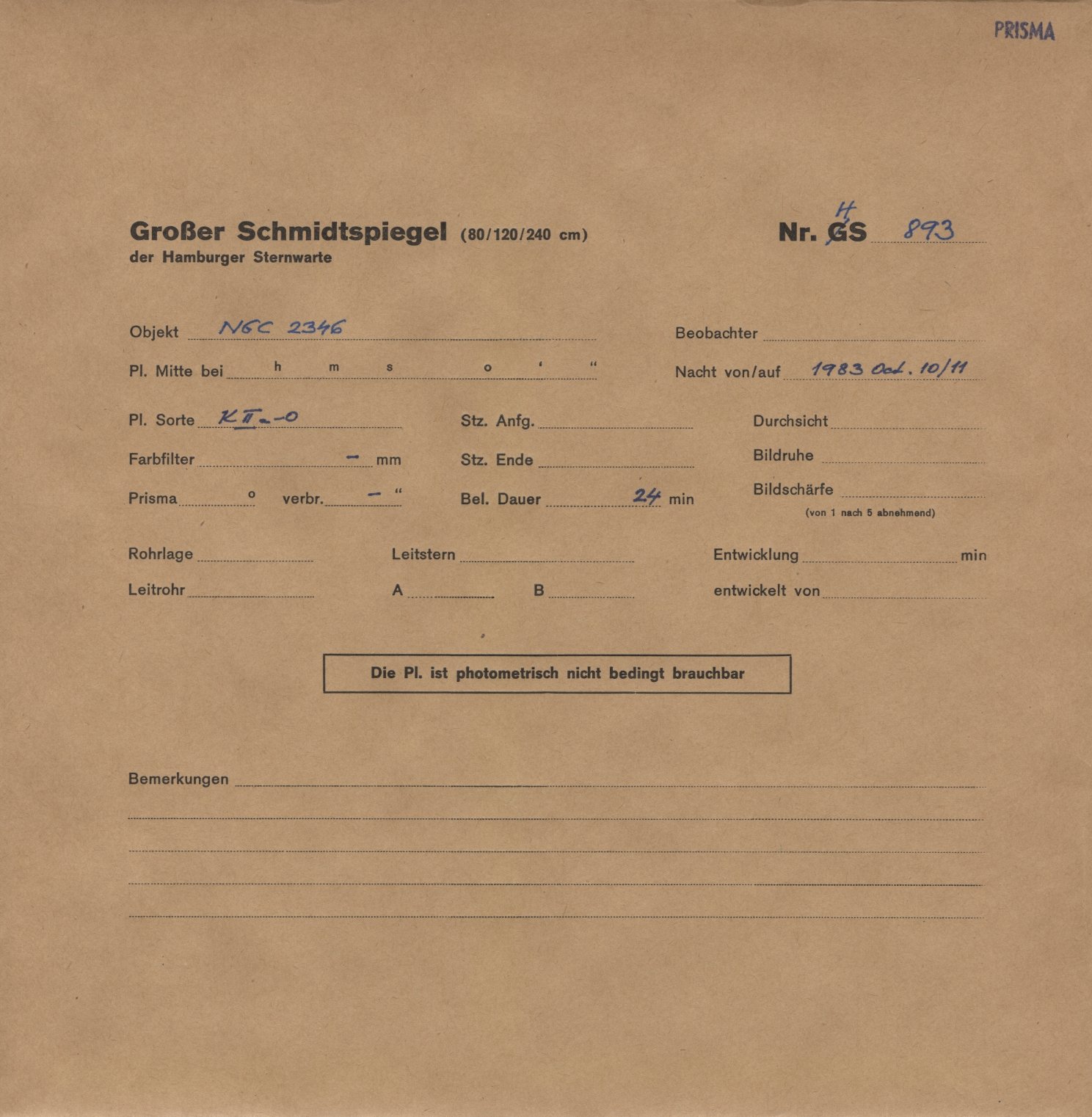 Plattenhuelle HS00893
