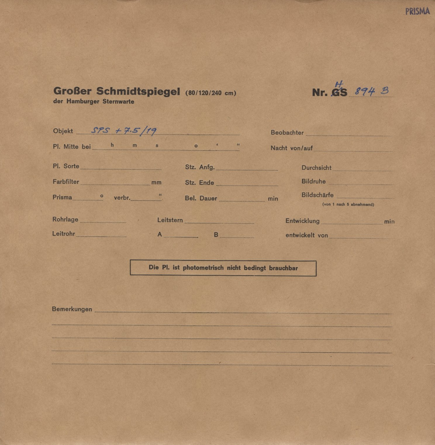 Plattenhuelle HS00894