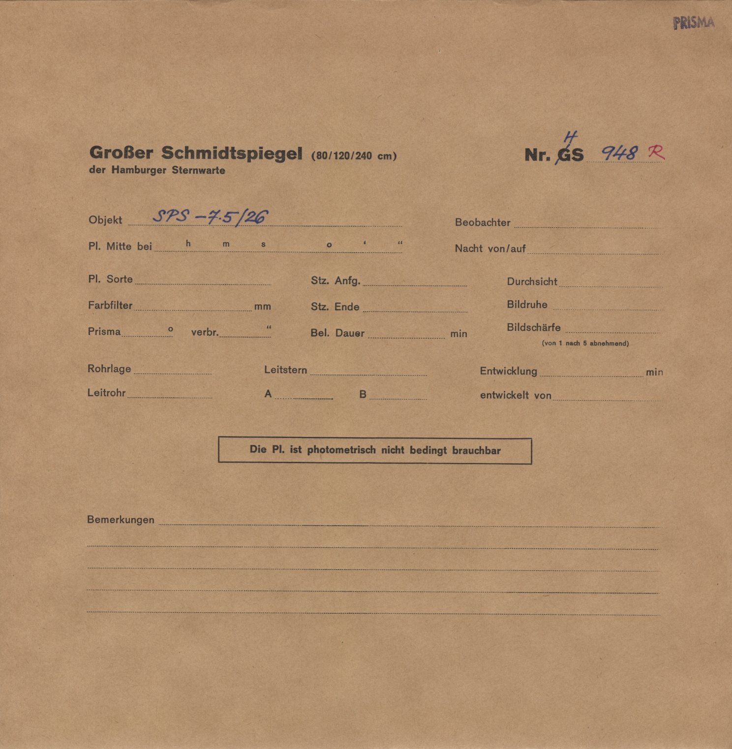 Plattenhuelle HS00948