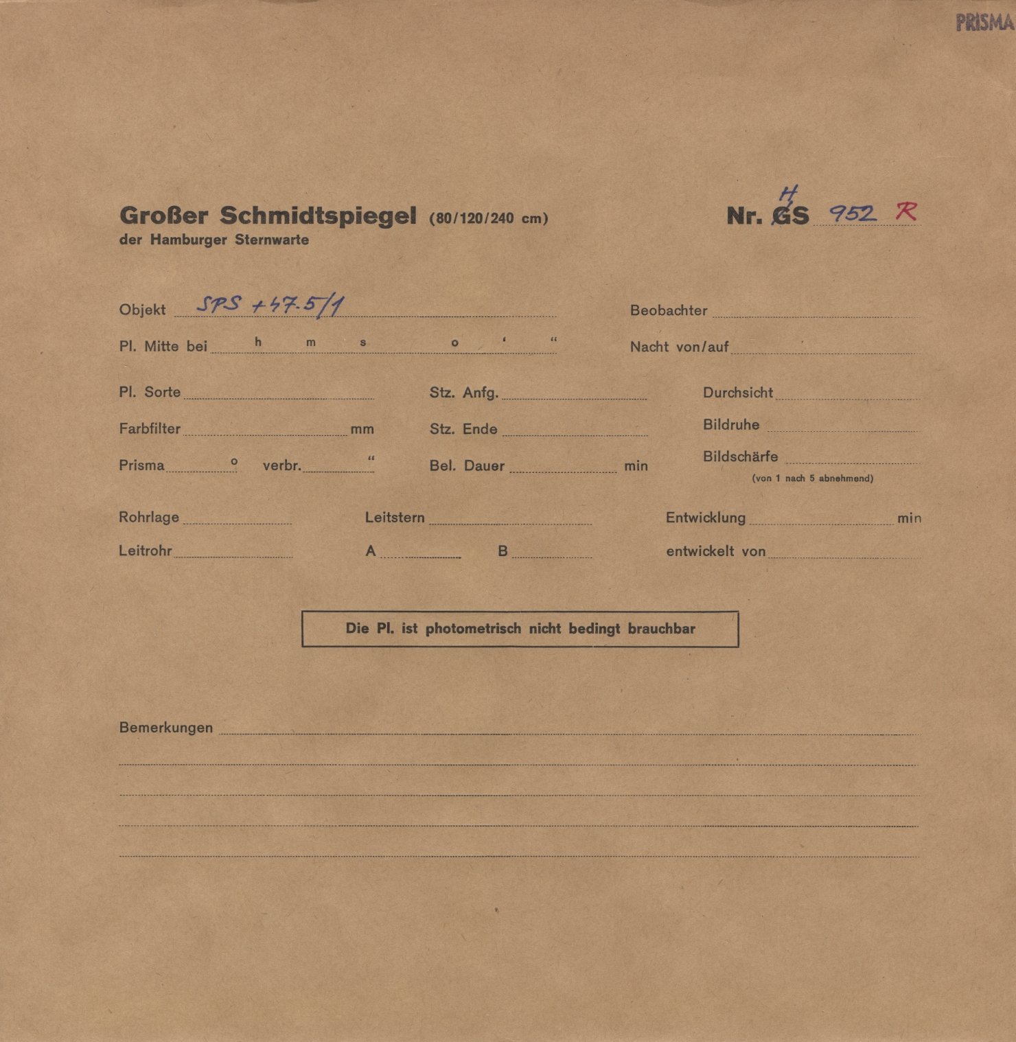 Plattenhuelle HS00952