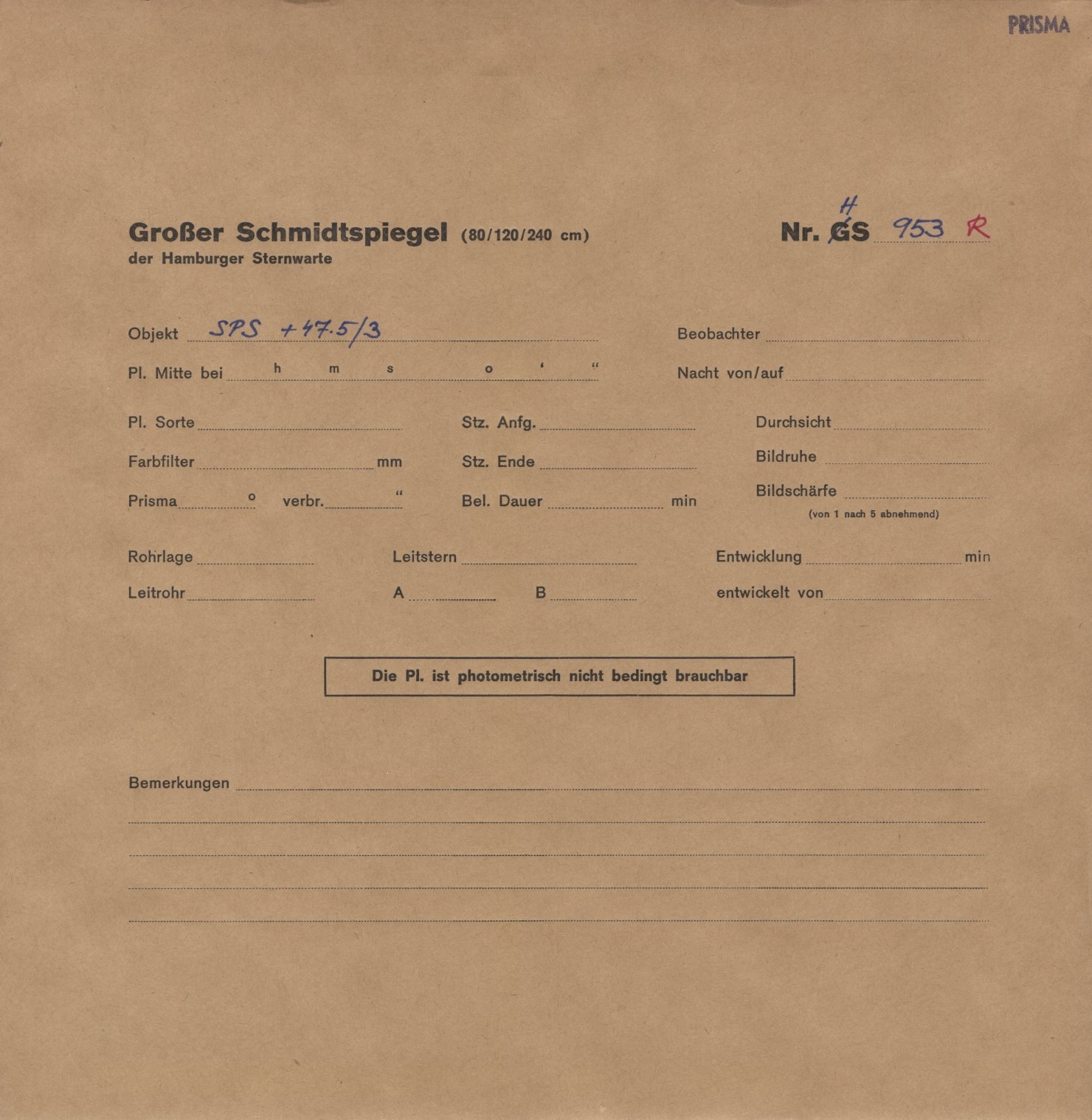 Plattenhuelle HS00953