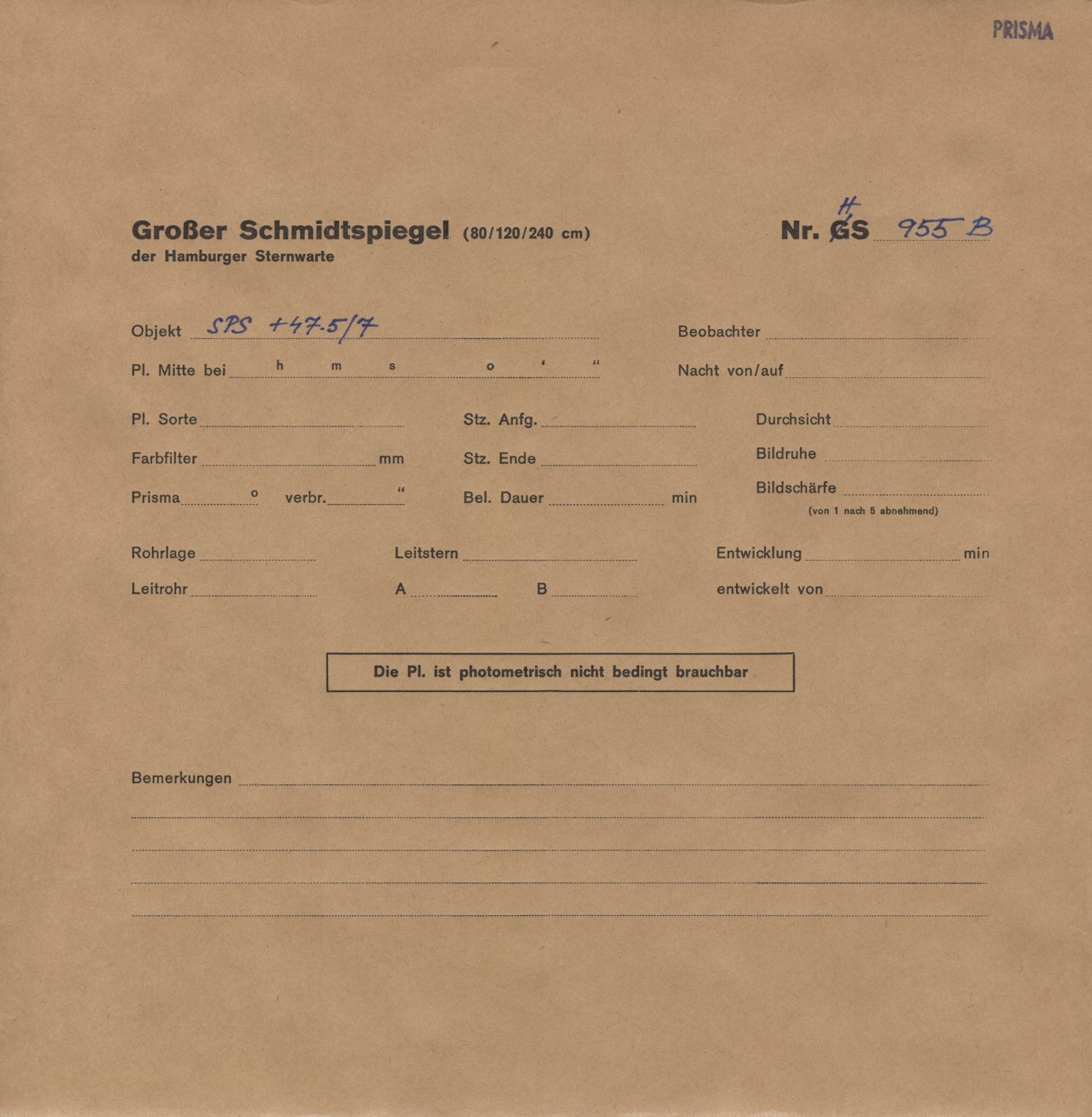 Plattenhuelle HS00955