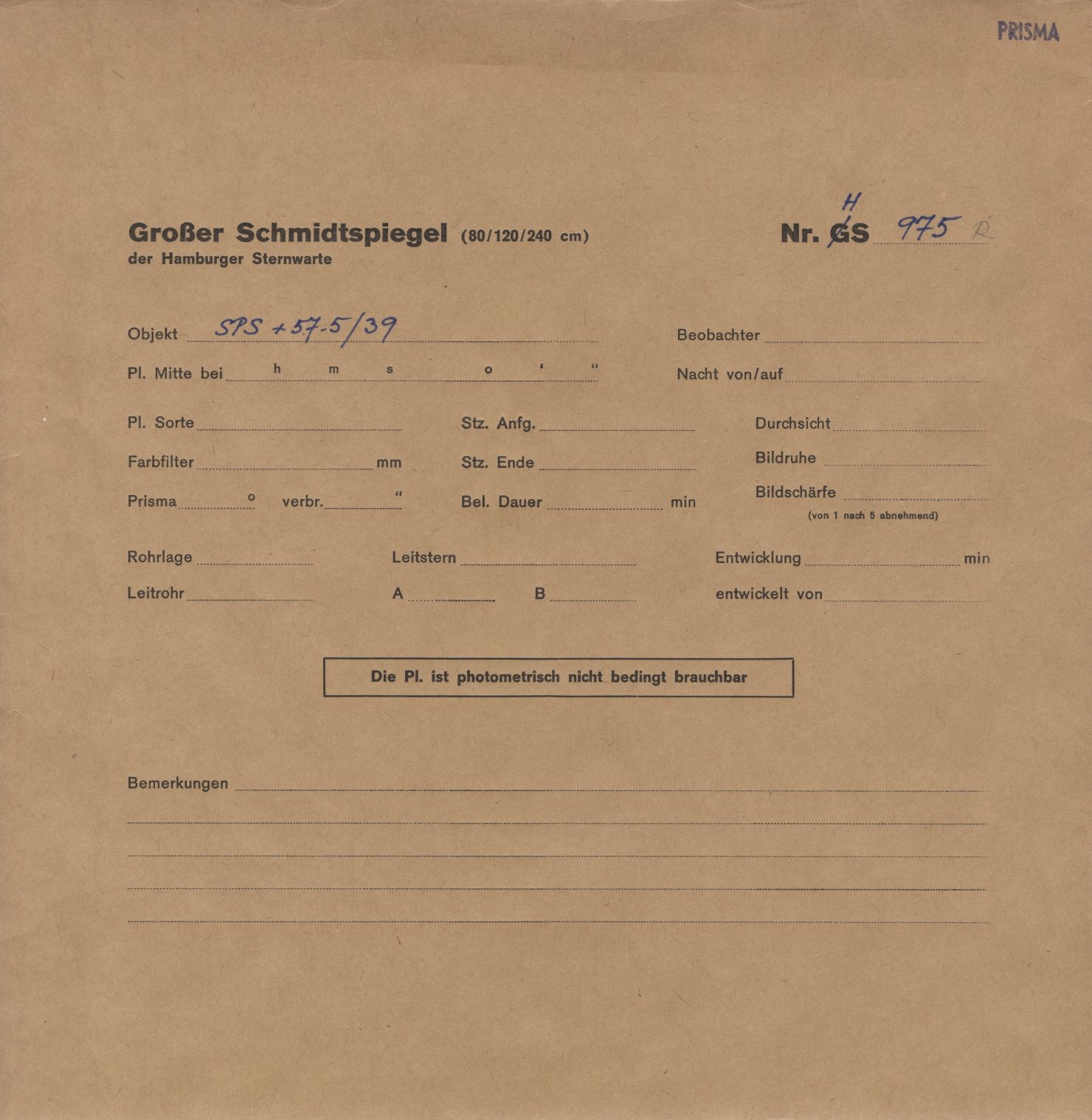 Plattenhuelle HS00975