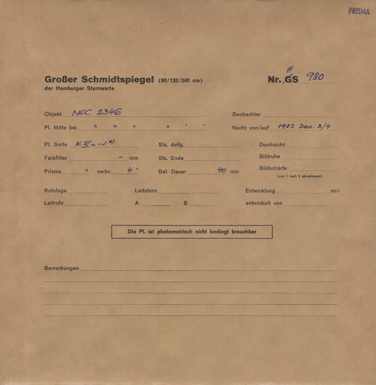 Plattenhuelle HS00980