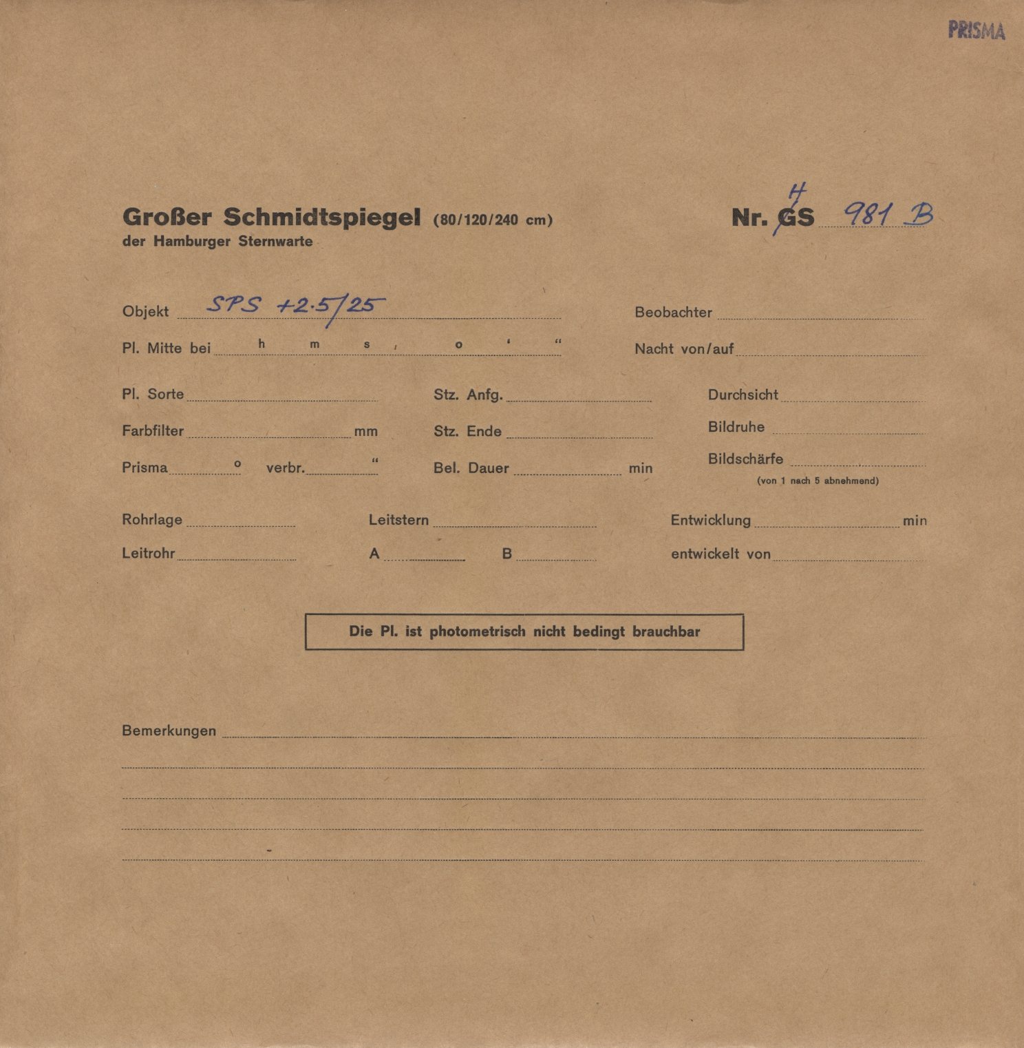 Plattenhuelle HS00981