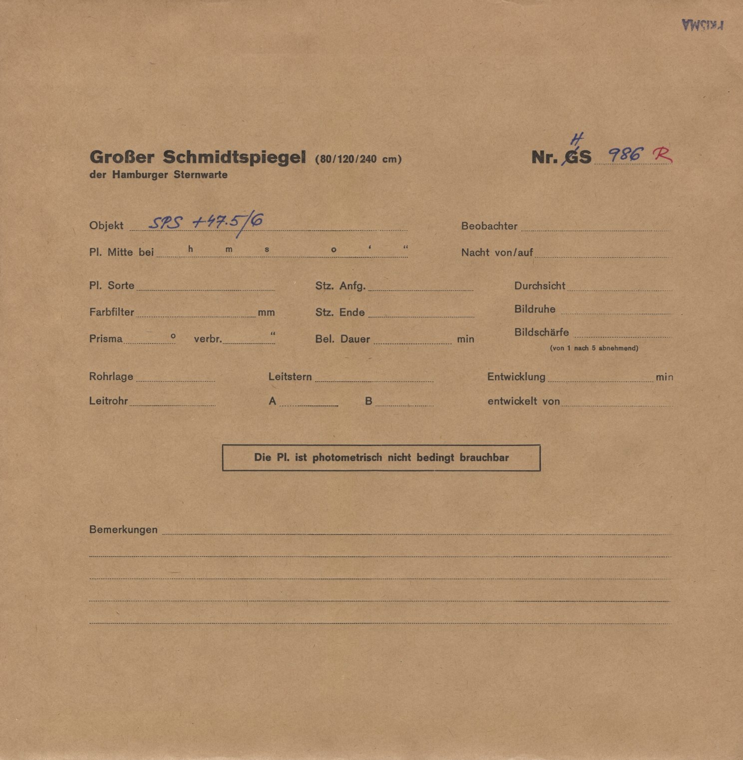 Plattenhuelle HS00986