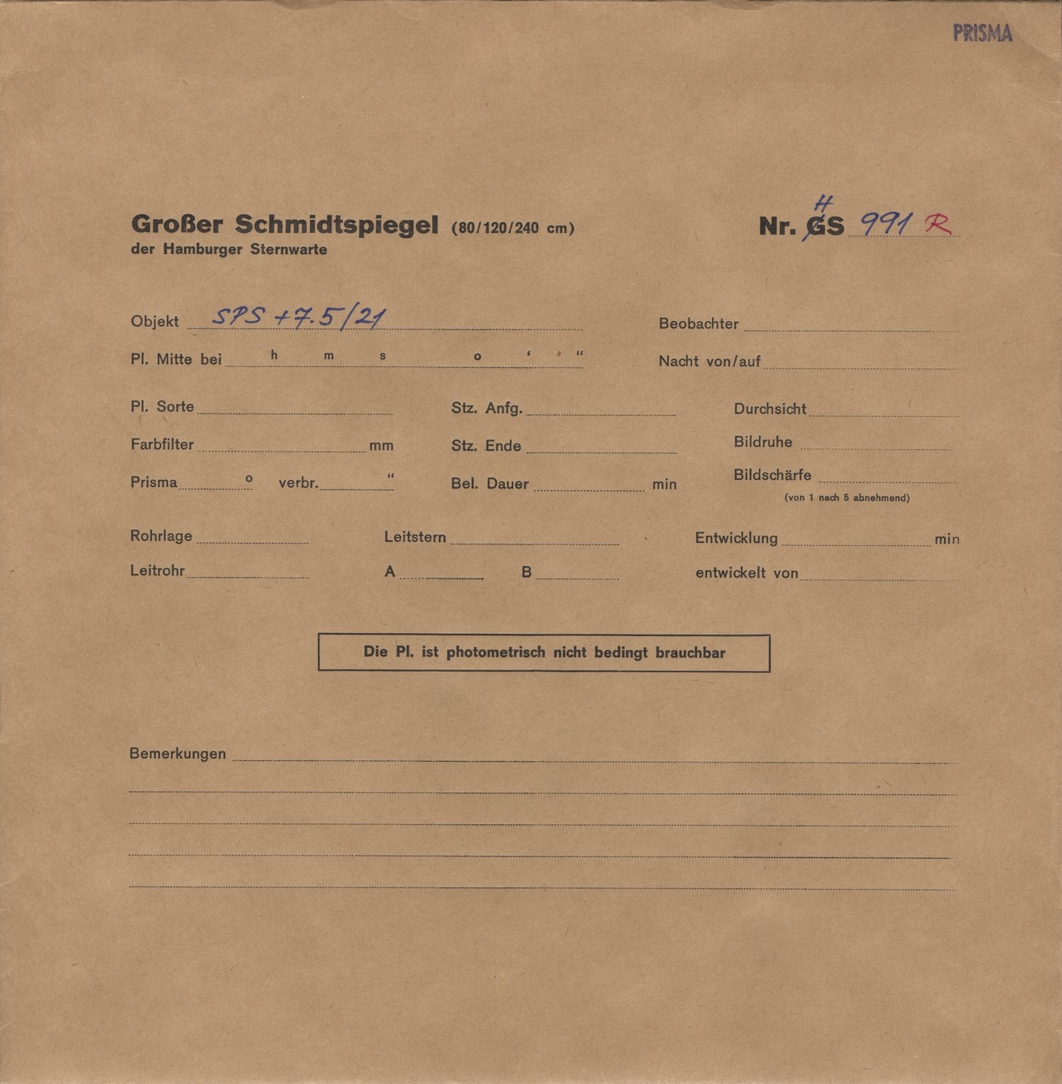 Plattenhuelle HS00991