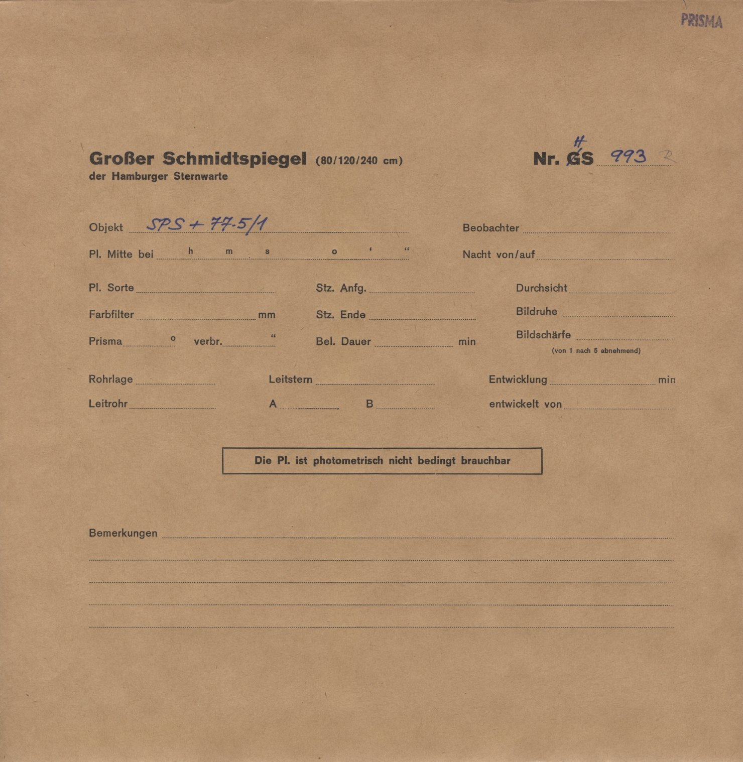 Plattenhuelle HS00993