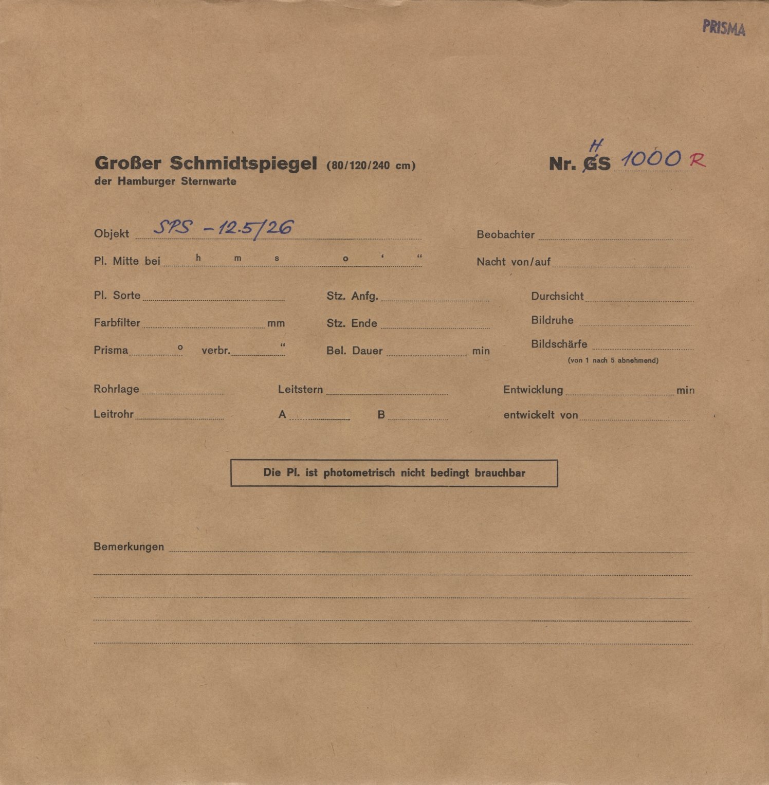 Plattenhuelle HS01000