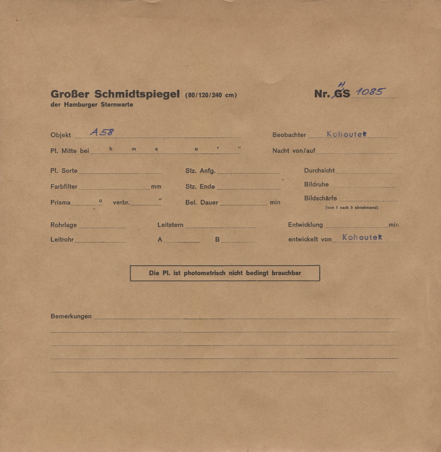 Plattenhuelle HS01085
