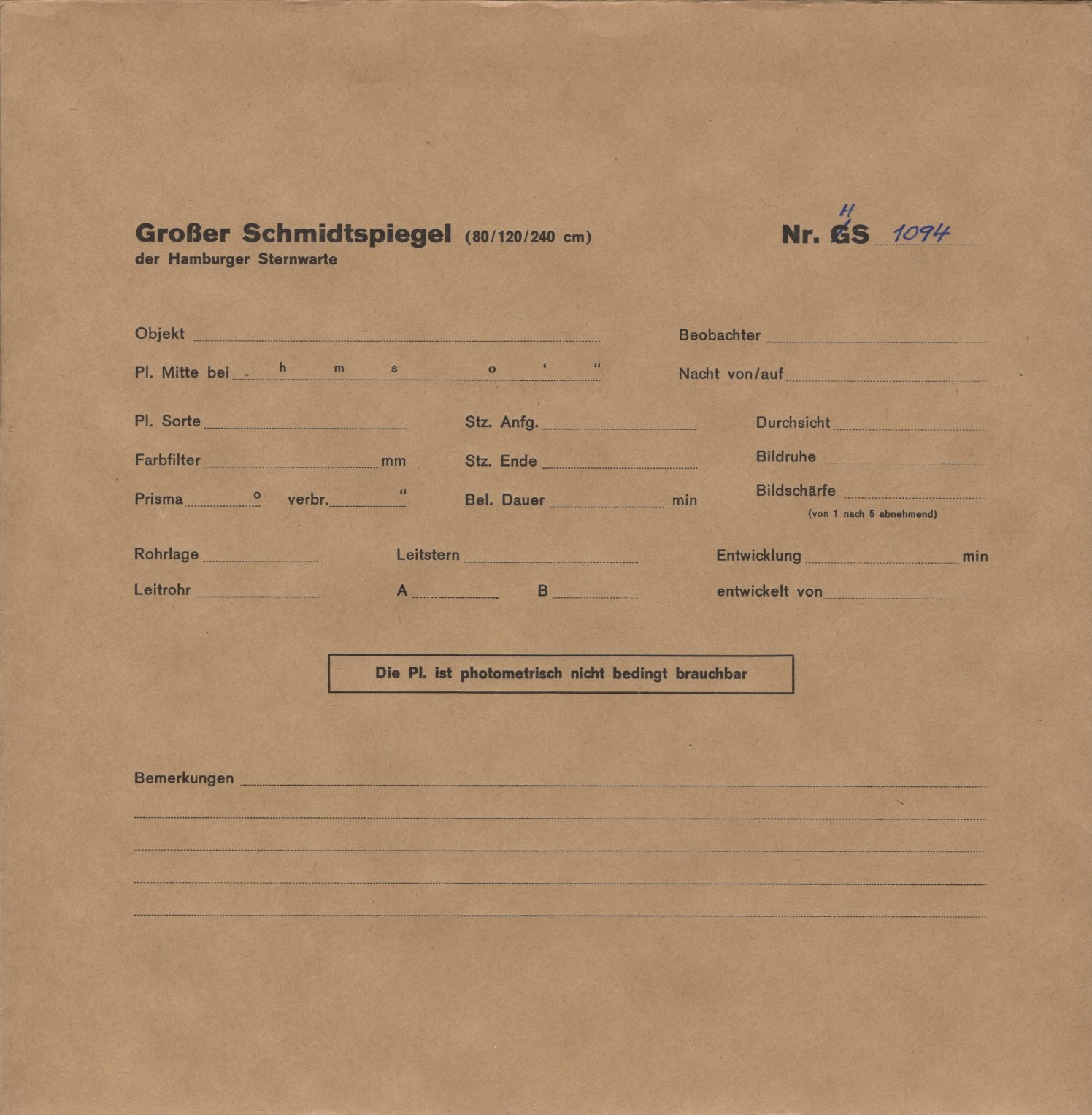 Plattenhuelle HS01094