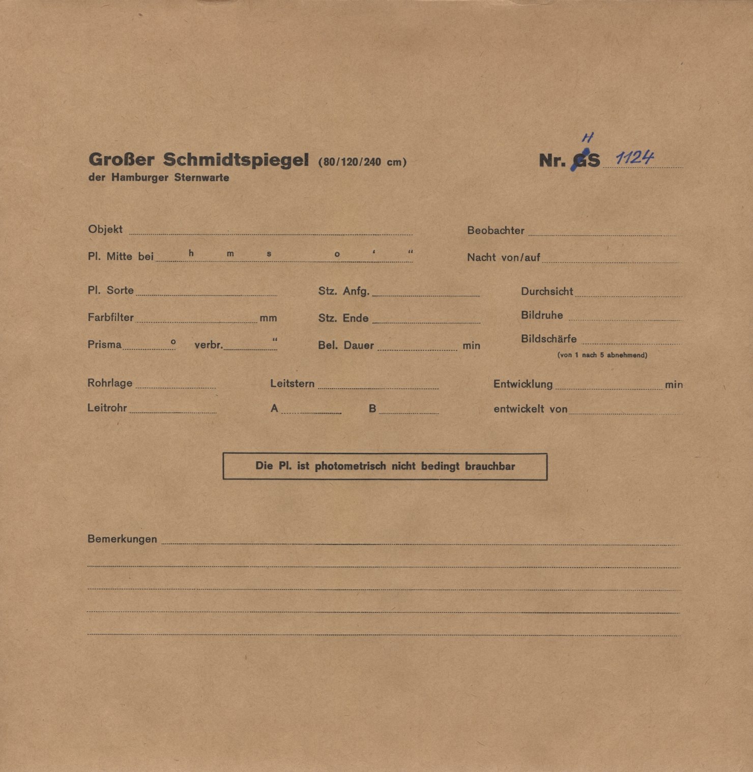 Plattenhuelle HS01124