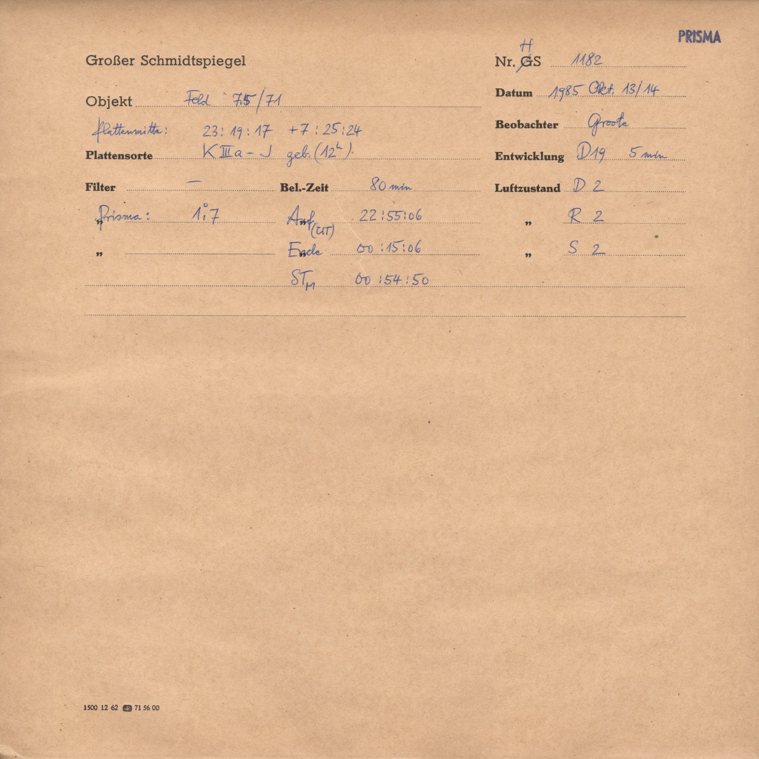 Plattenhuelle HS01182