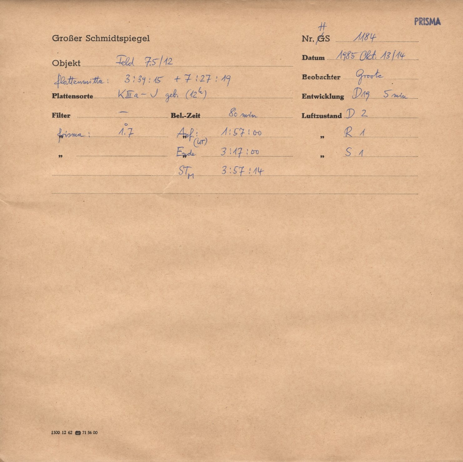 Plattenhuelle HS01184
