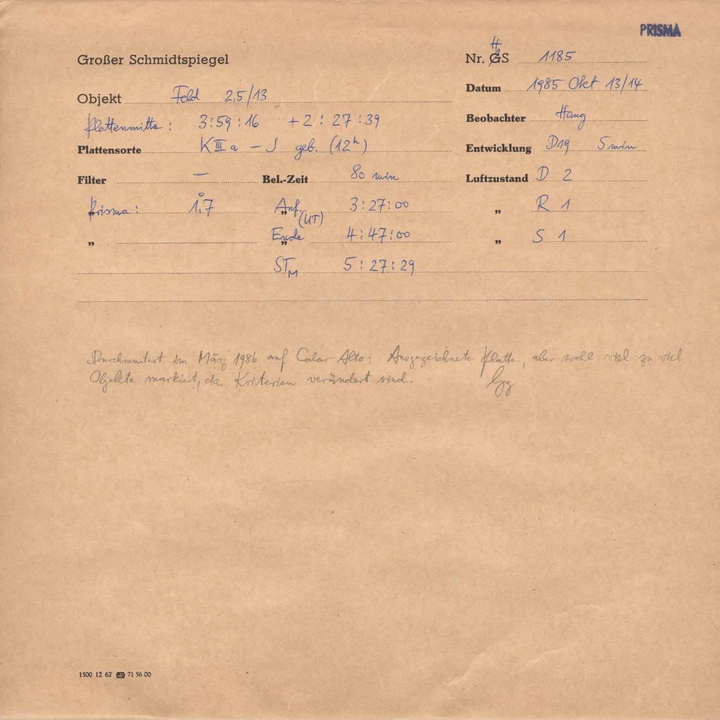 Plattenhuelle HS01185