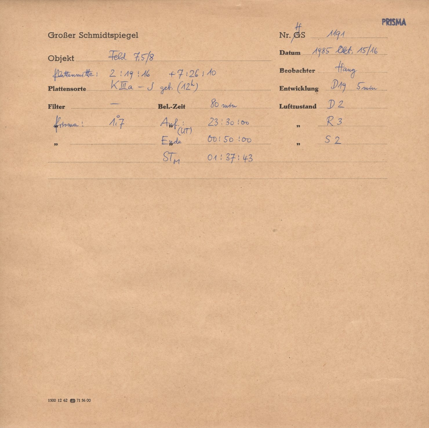Plattenhuelle HS01191